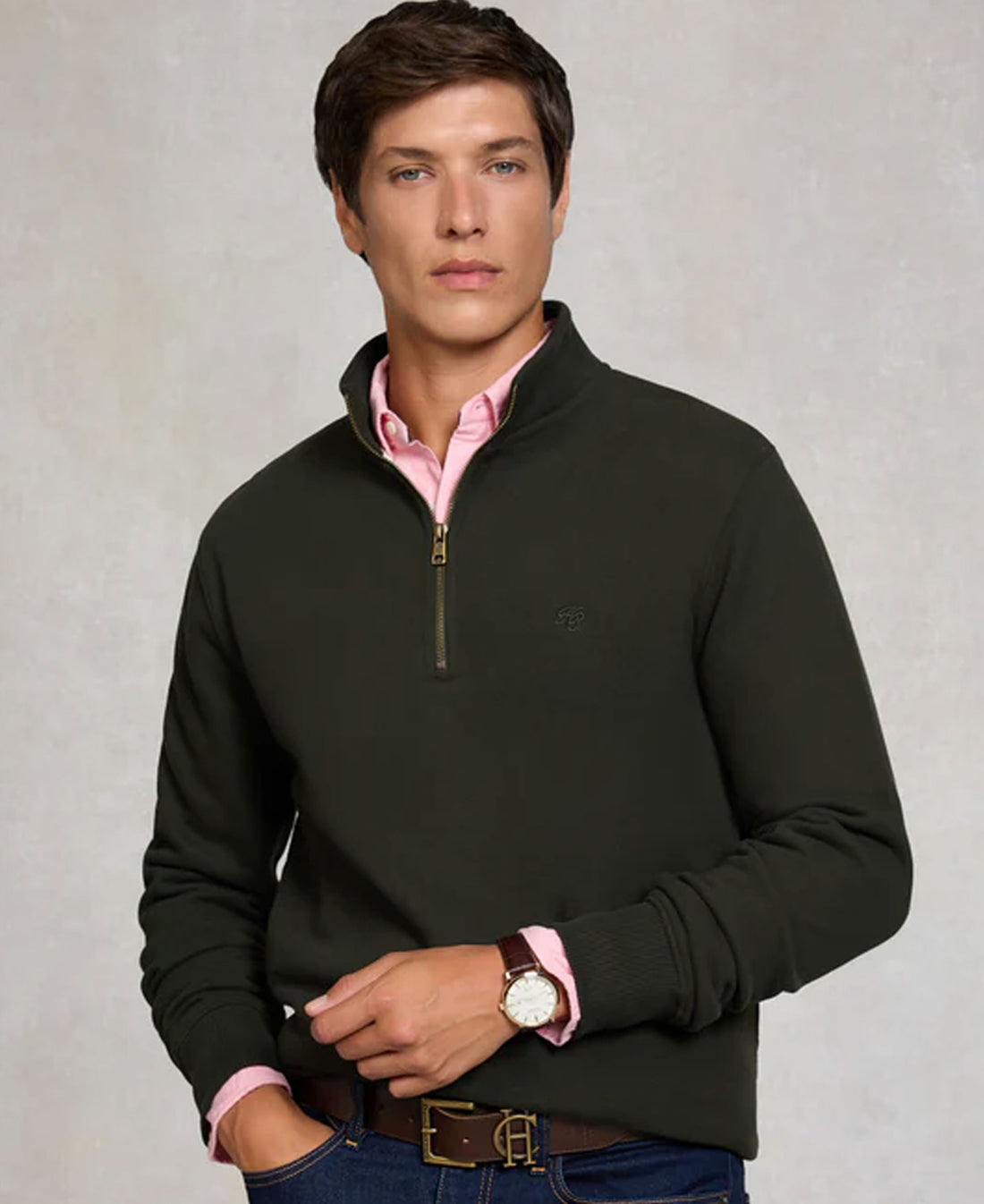 Quarter Zip Sweat - Racing Green