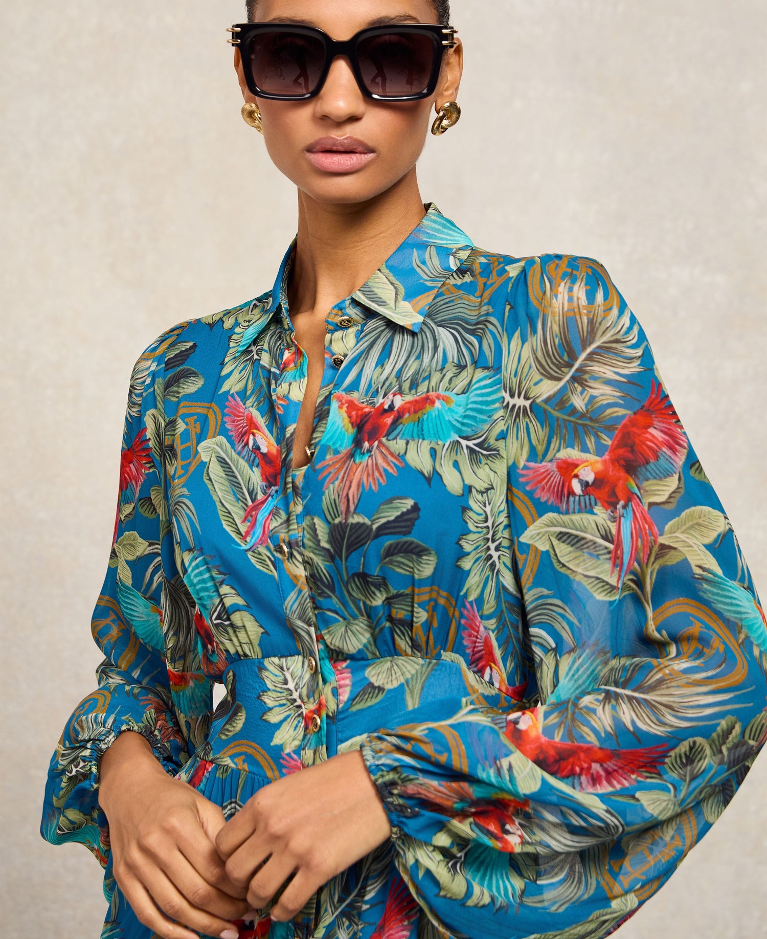 Paros Shirt Dress - Macaw Cobalt