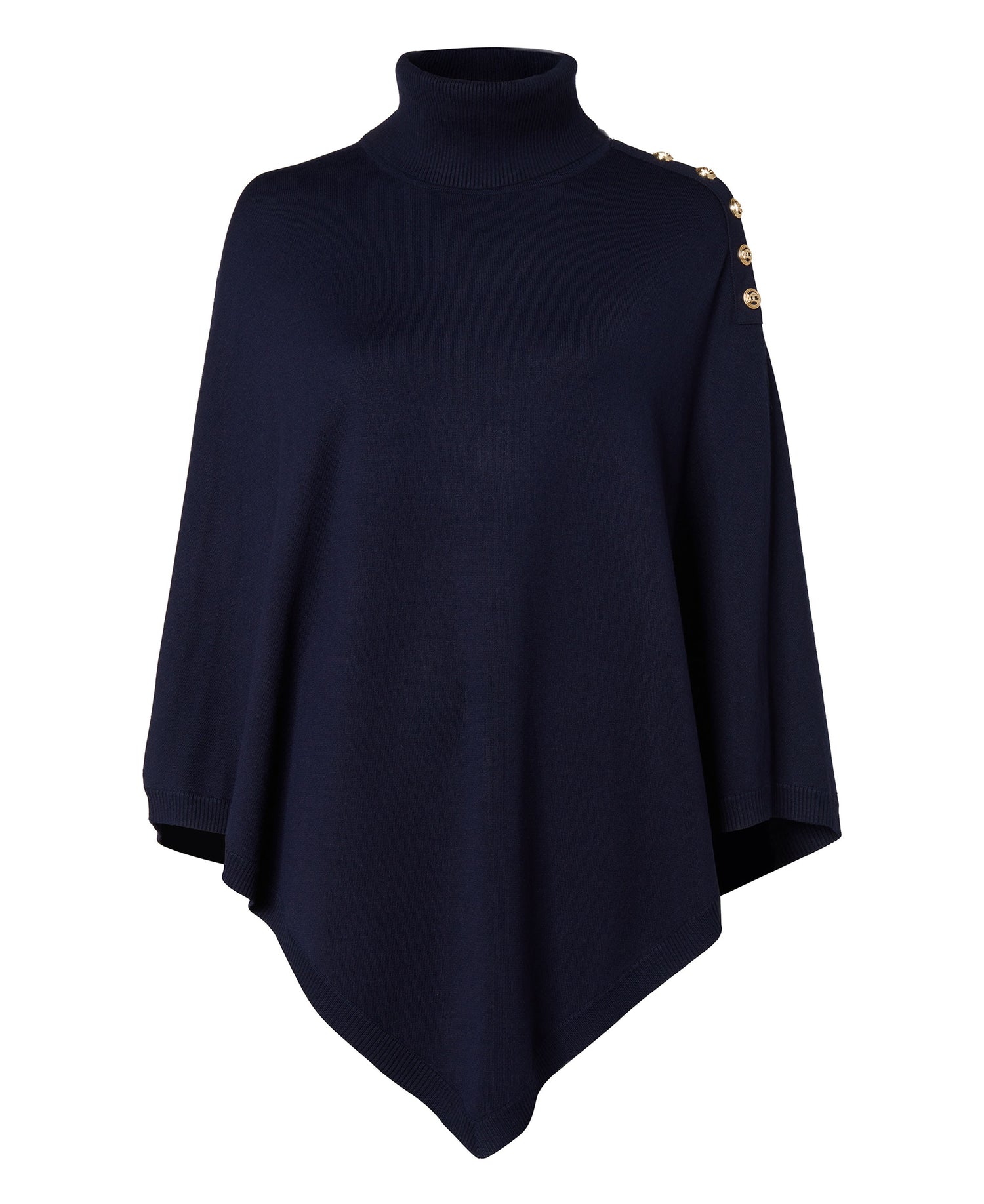 Roll Neck Cape - Ink Navy