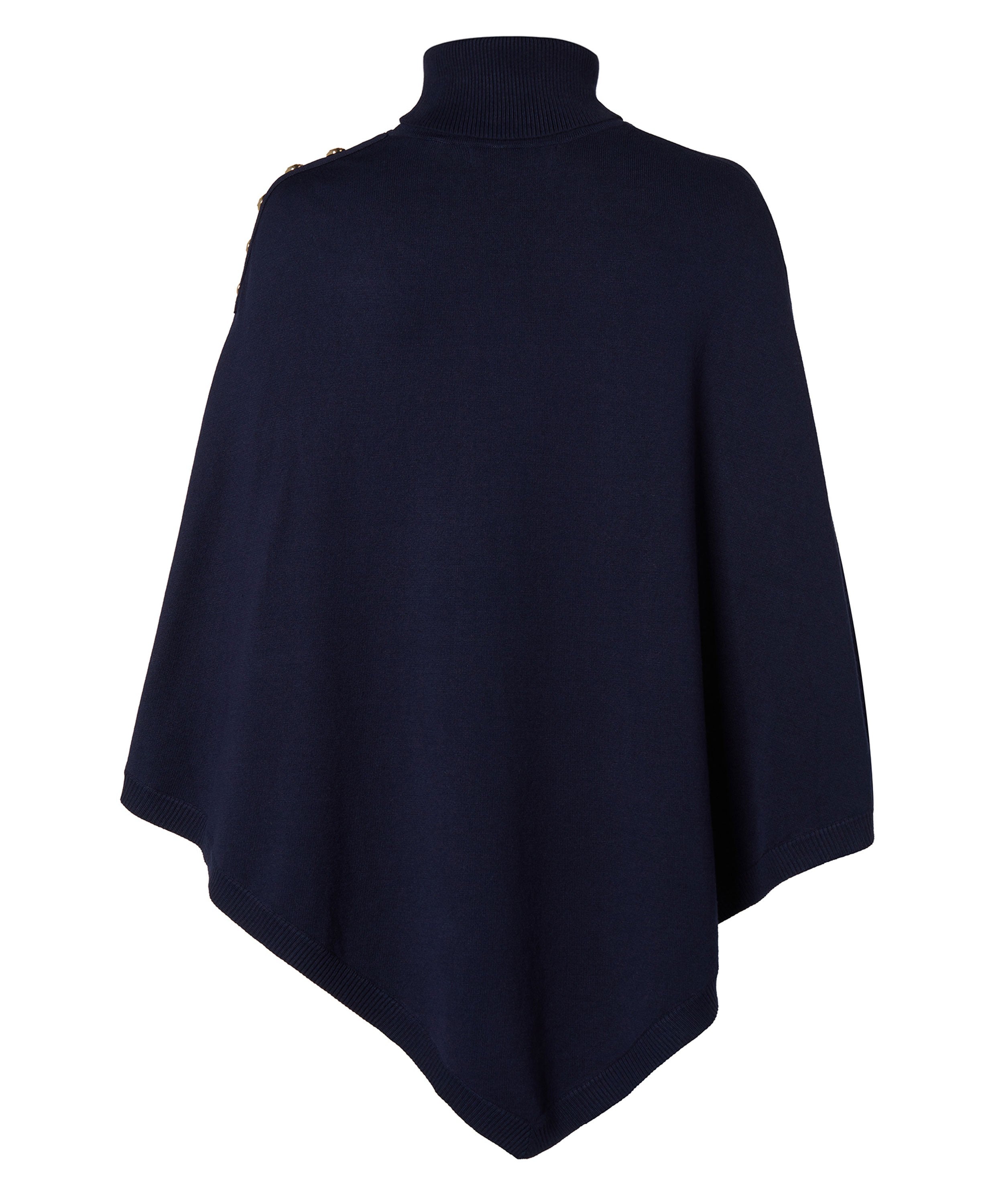 Roll Neck Cape - Ink Navy