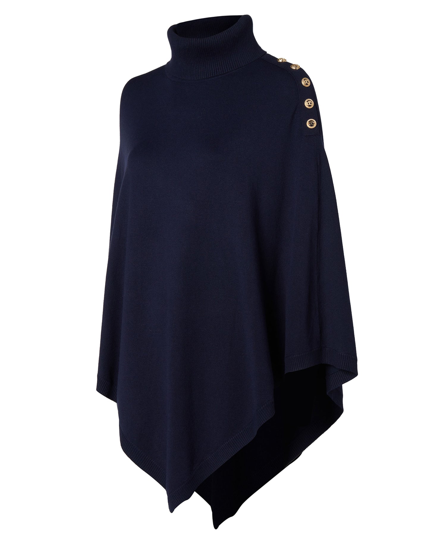 Roll Neck Cape - Ink Navy