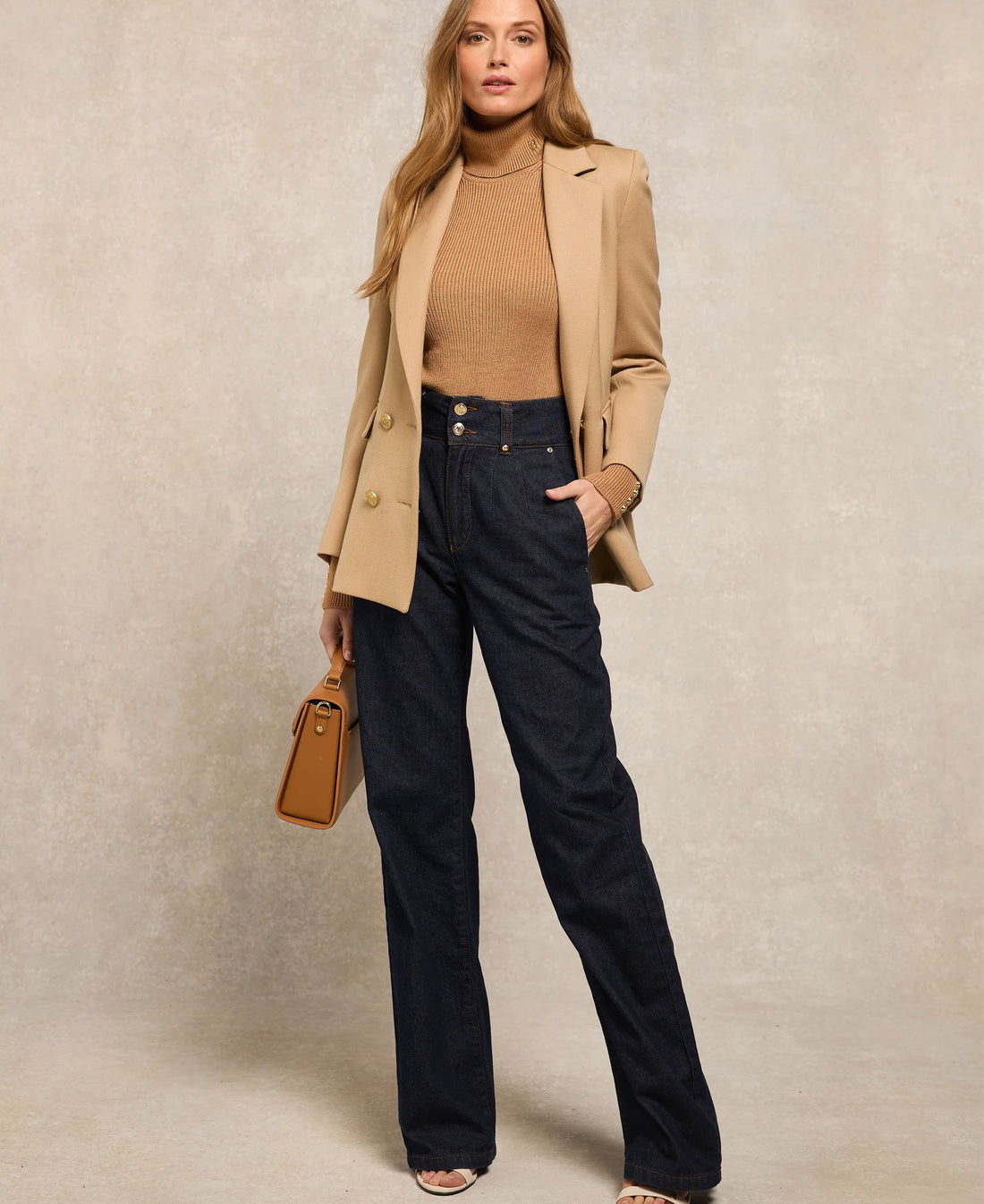 Tailored Wide Leg Jean - Deep Indigo
