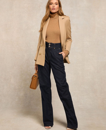 Tailored Wide Leg Jean - Deep Indigo