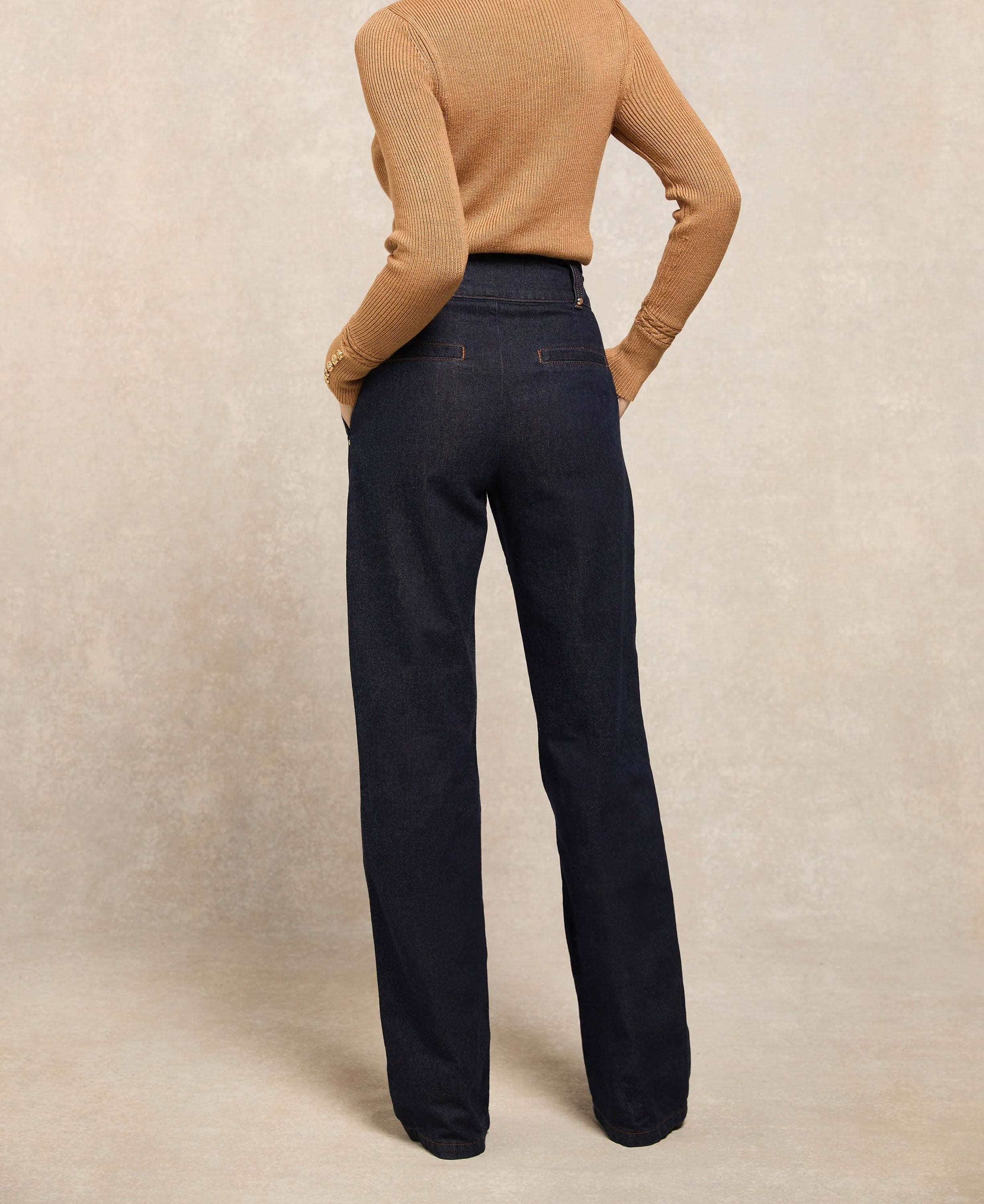 Tailored Wide Leg Jean - Deep Indigo