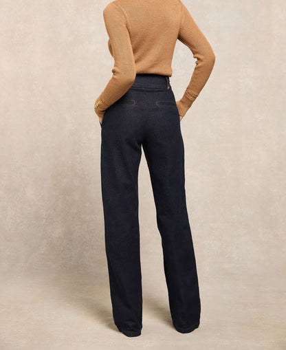 Tailored Wide Leg Jean - Deep Indigo