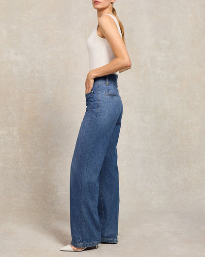 Tiffany Wide Leg Jean - Denim