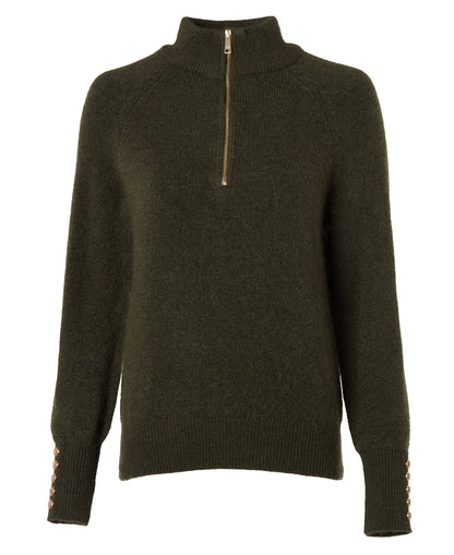 Tori Half Zip Knit - Forest Green