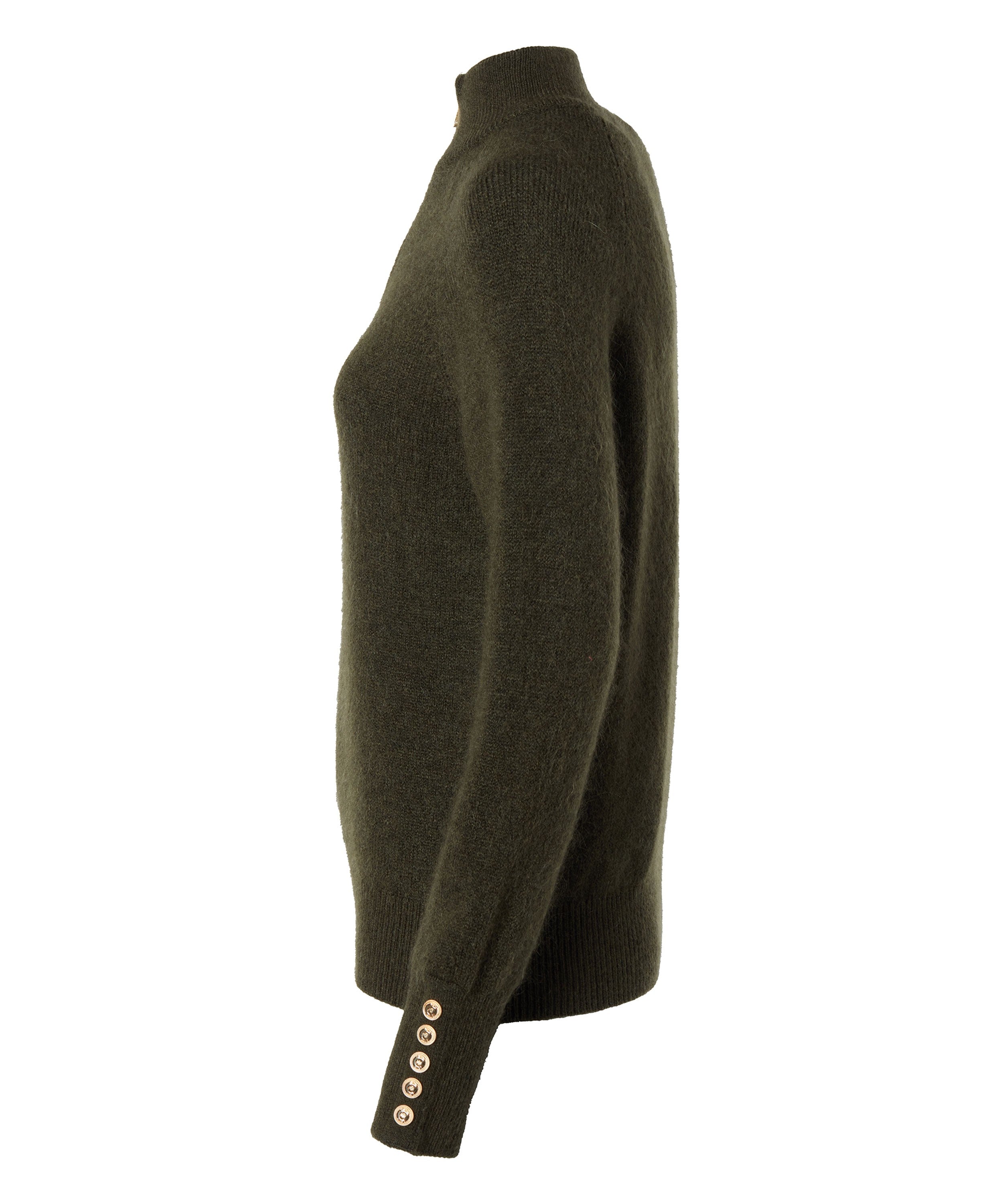 Tori Half Zip Knit - Forest Green