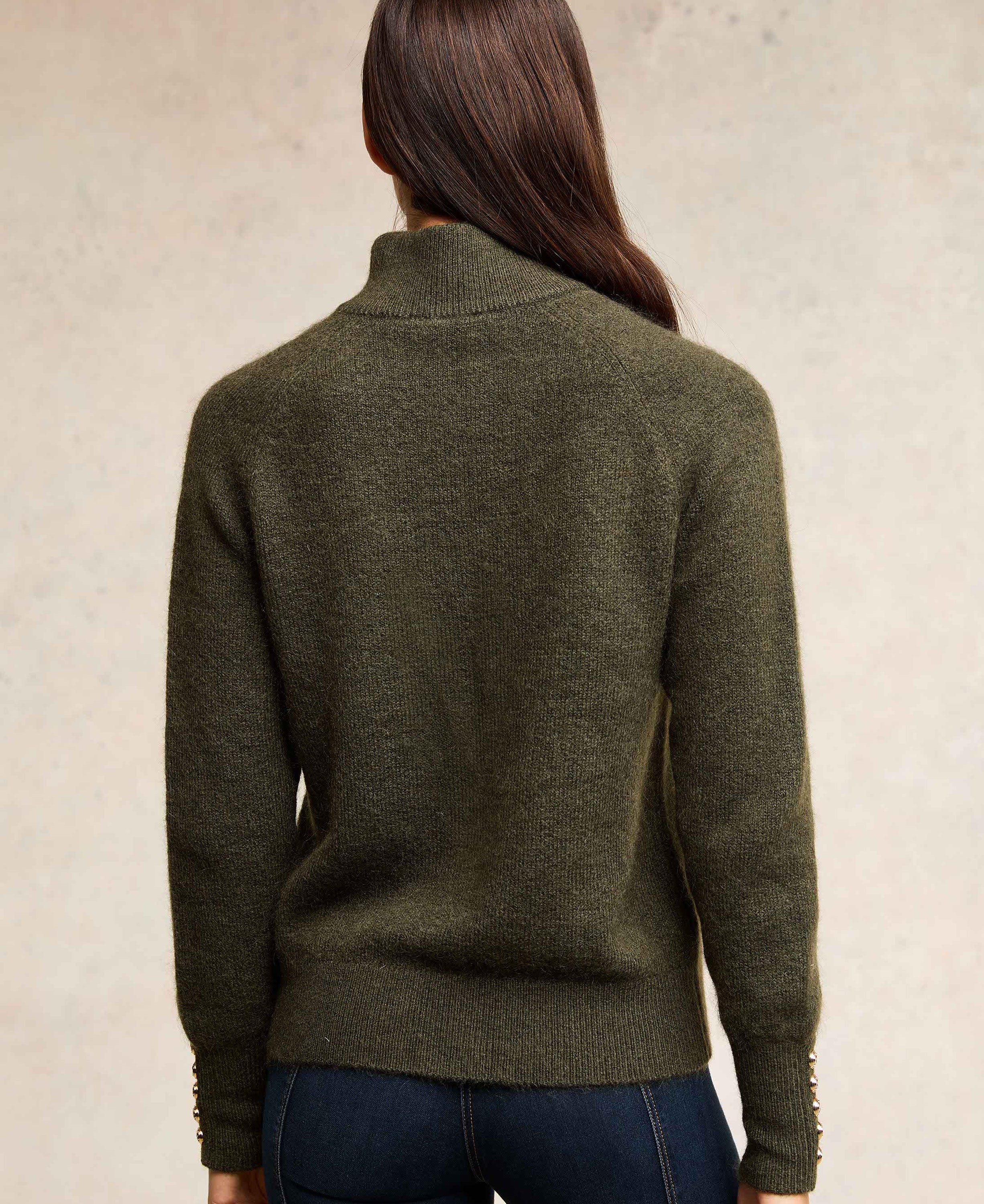 Tori Half Zip Knit - Forest Green