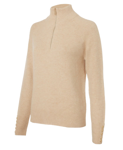 Tori Half Zip Knit - Light Camel