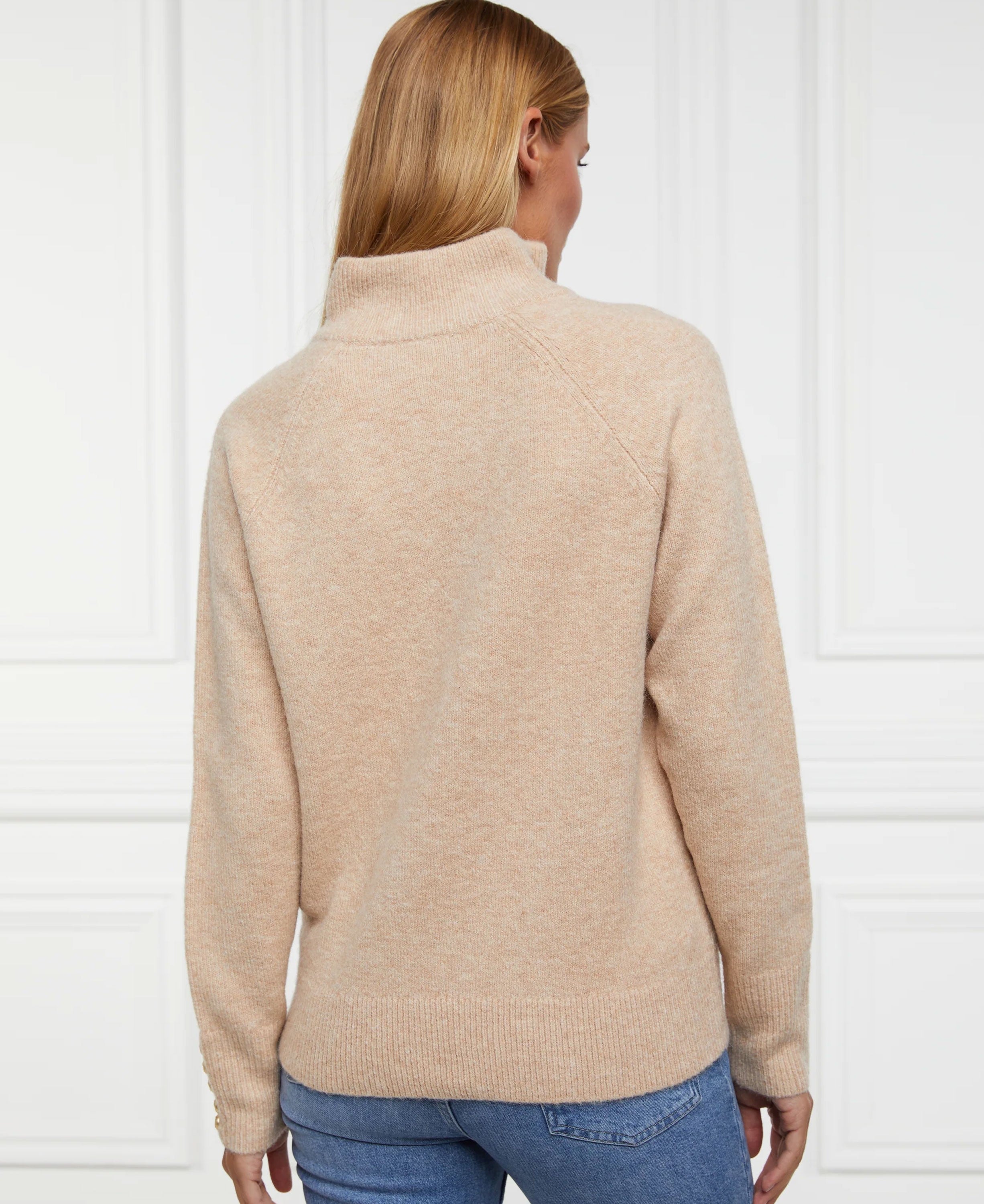 Tori Half Zip Knit - Light Camel