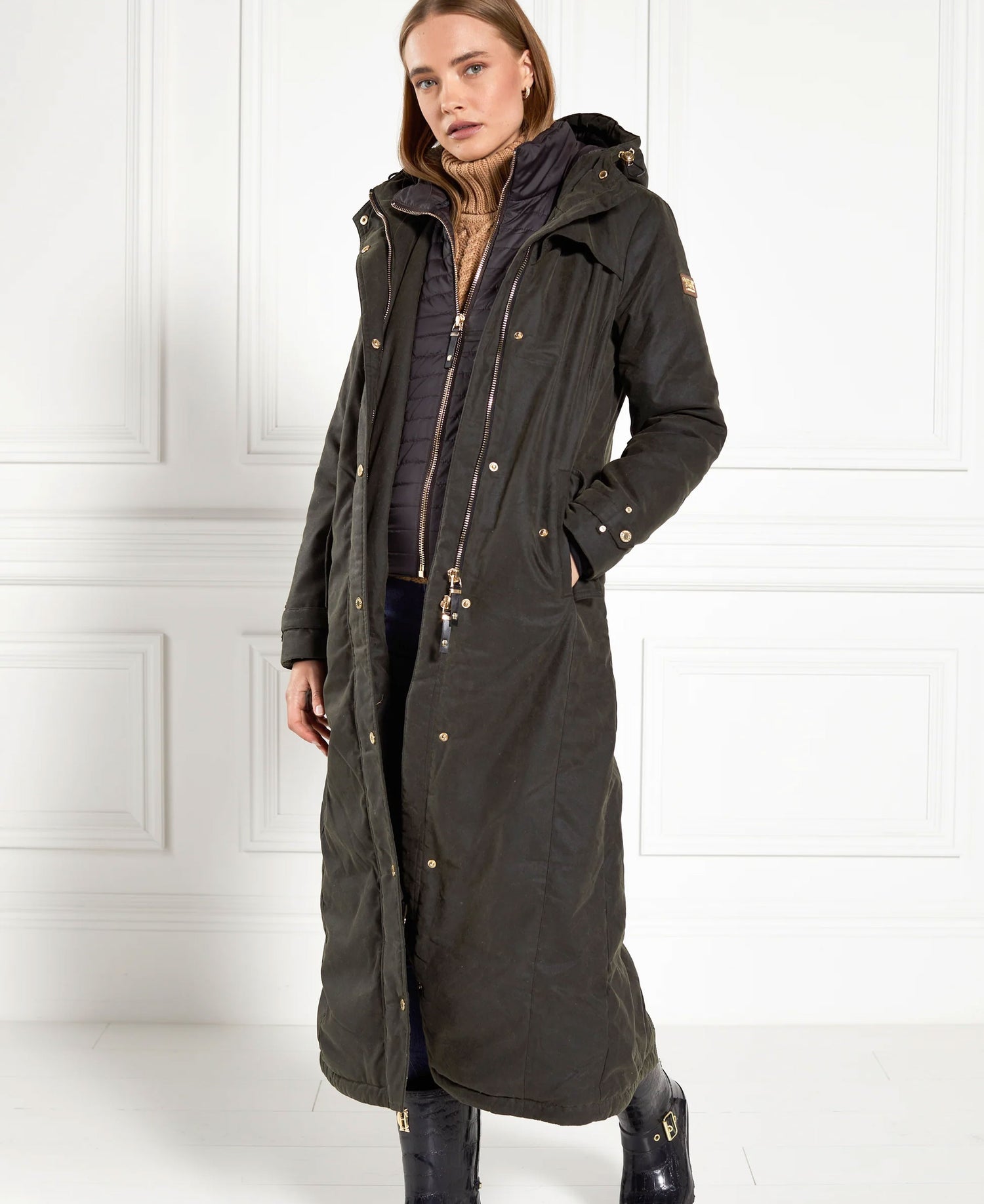 Wax Longline Field Coat - Dark Olive