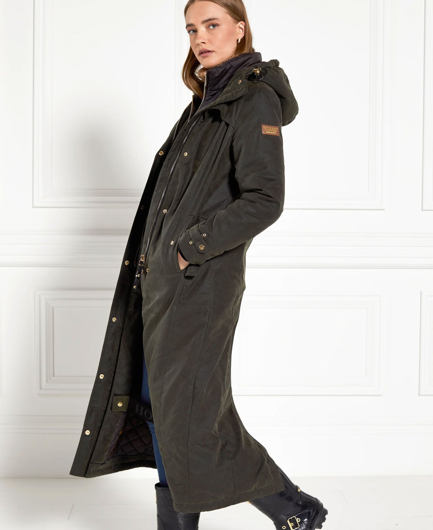 Wax Longline Field Coat - Dark Olive