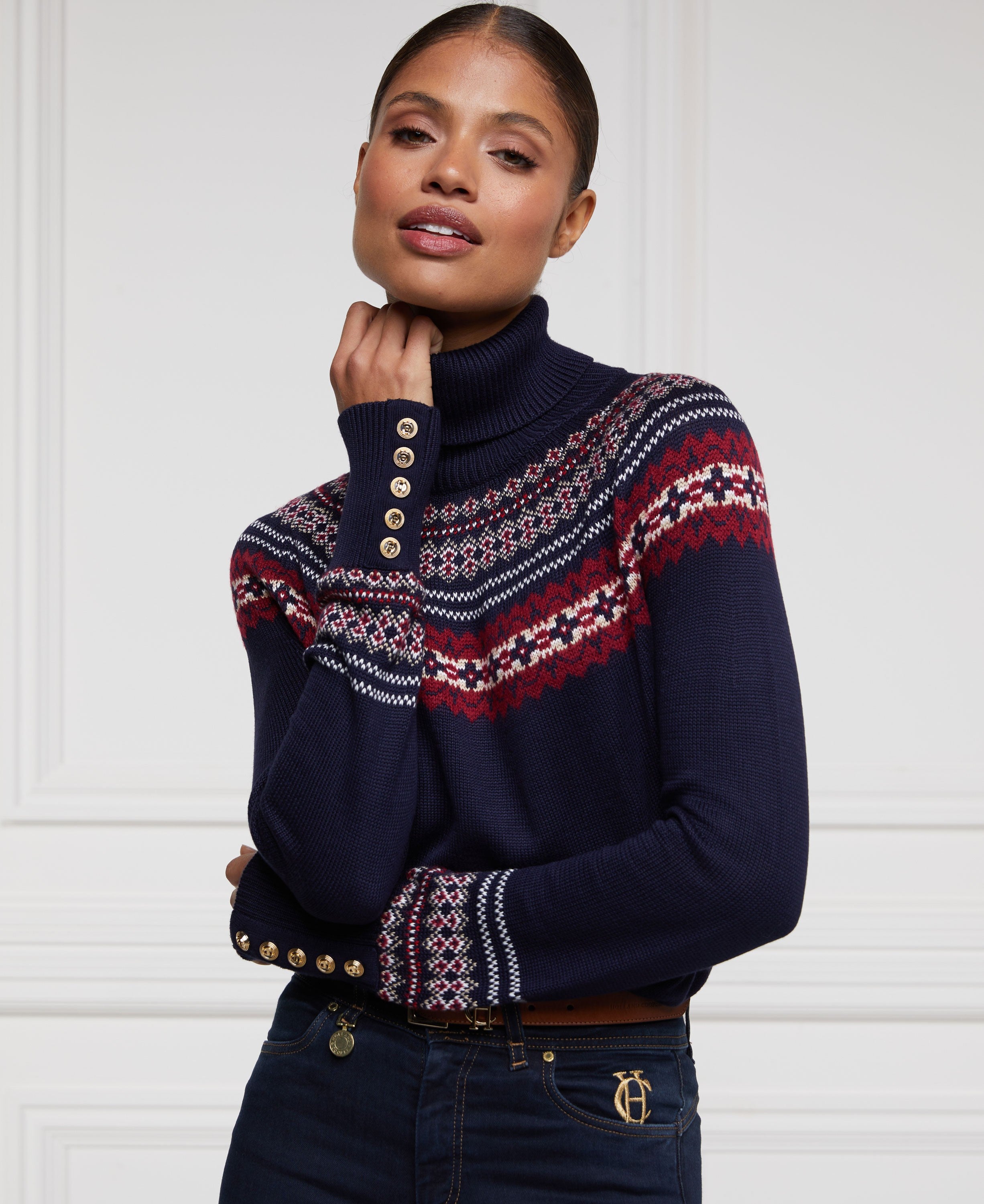 Whistler Roll Neck Knit Jumper - Ink Navy