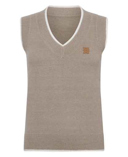 Cecilia Knitted V-Neck Tank - Porcini