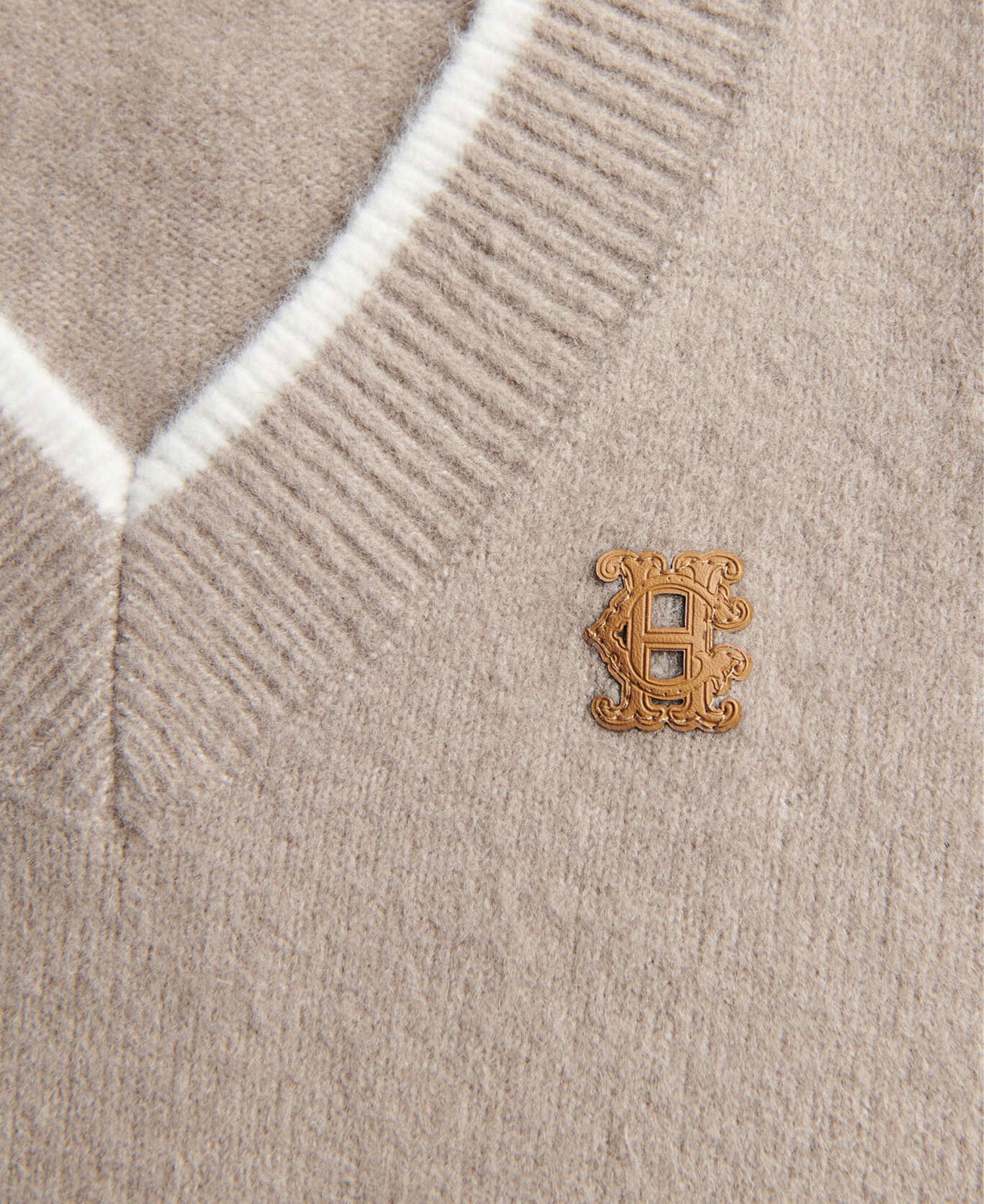 Cecilia Knitted V-Neck Tank - Porcini