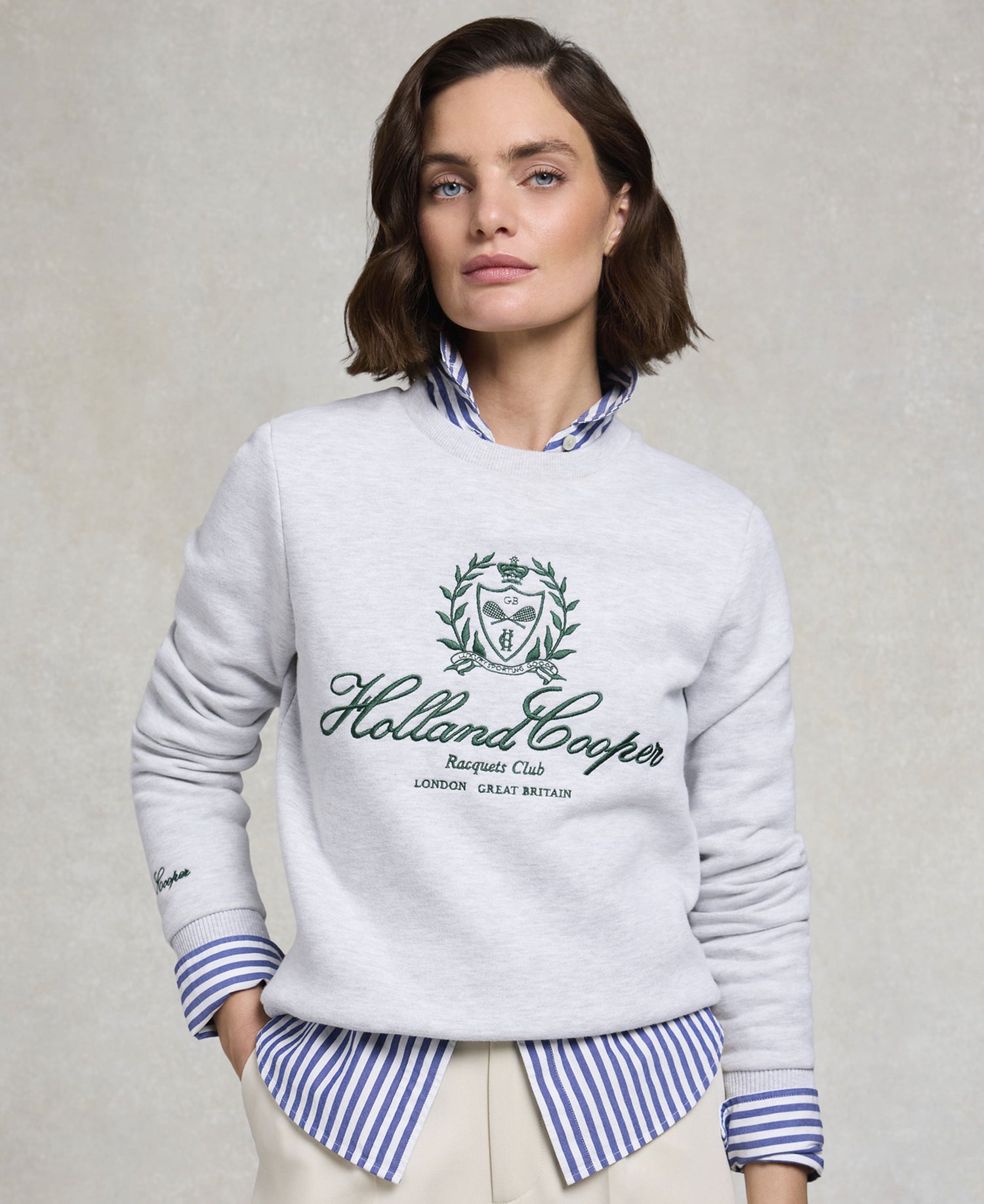 Collegiate Crew Neck Sweat - Ice Marl