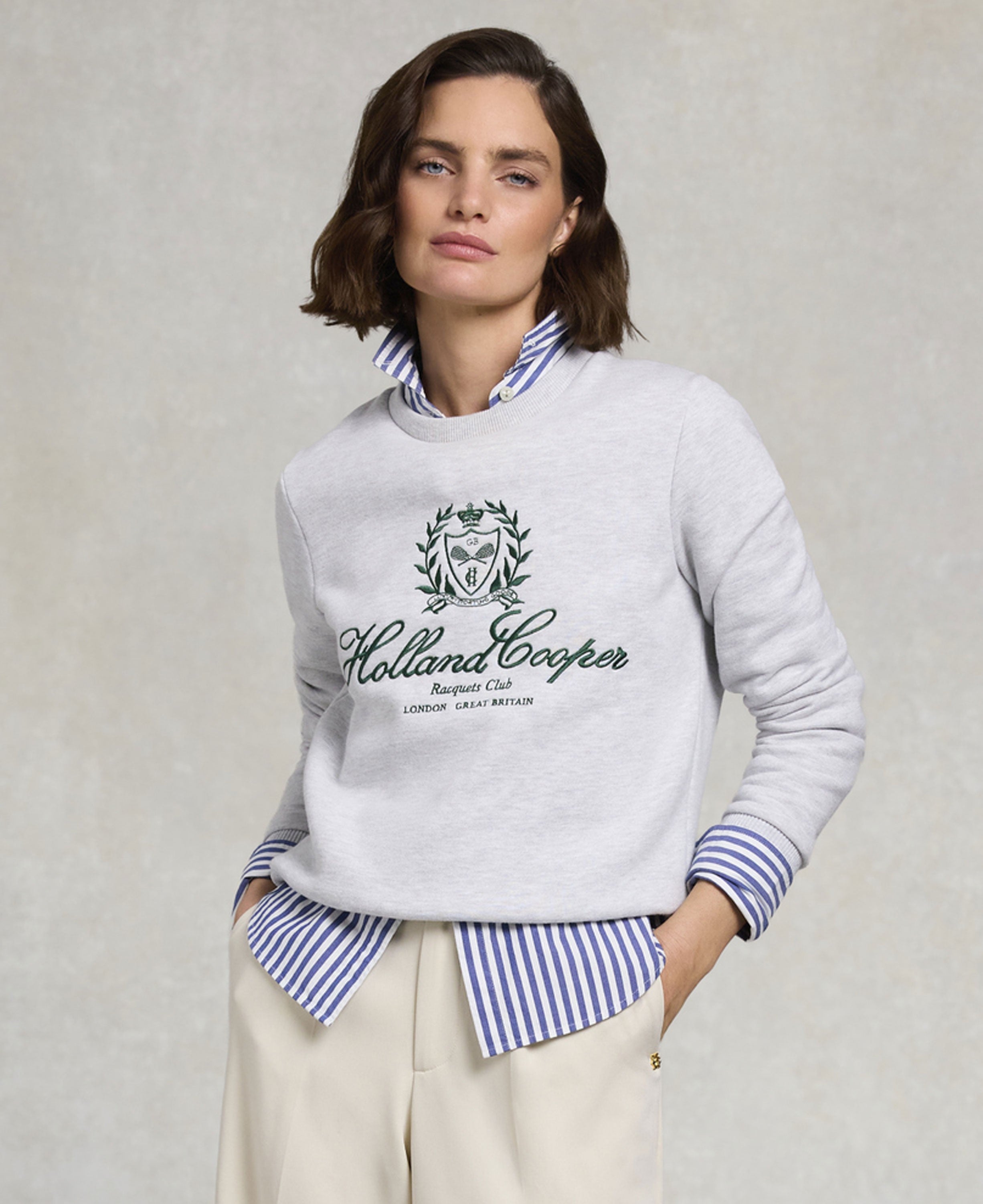 Collegiate Crew Neck Sweat - Ice Marl
