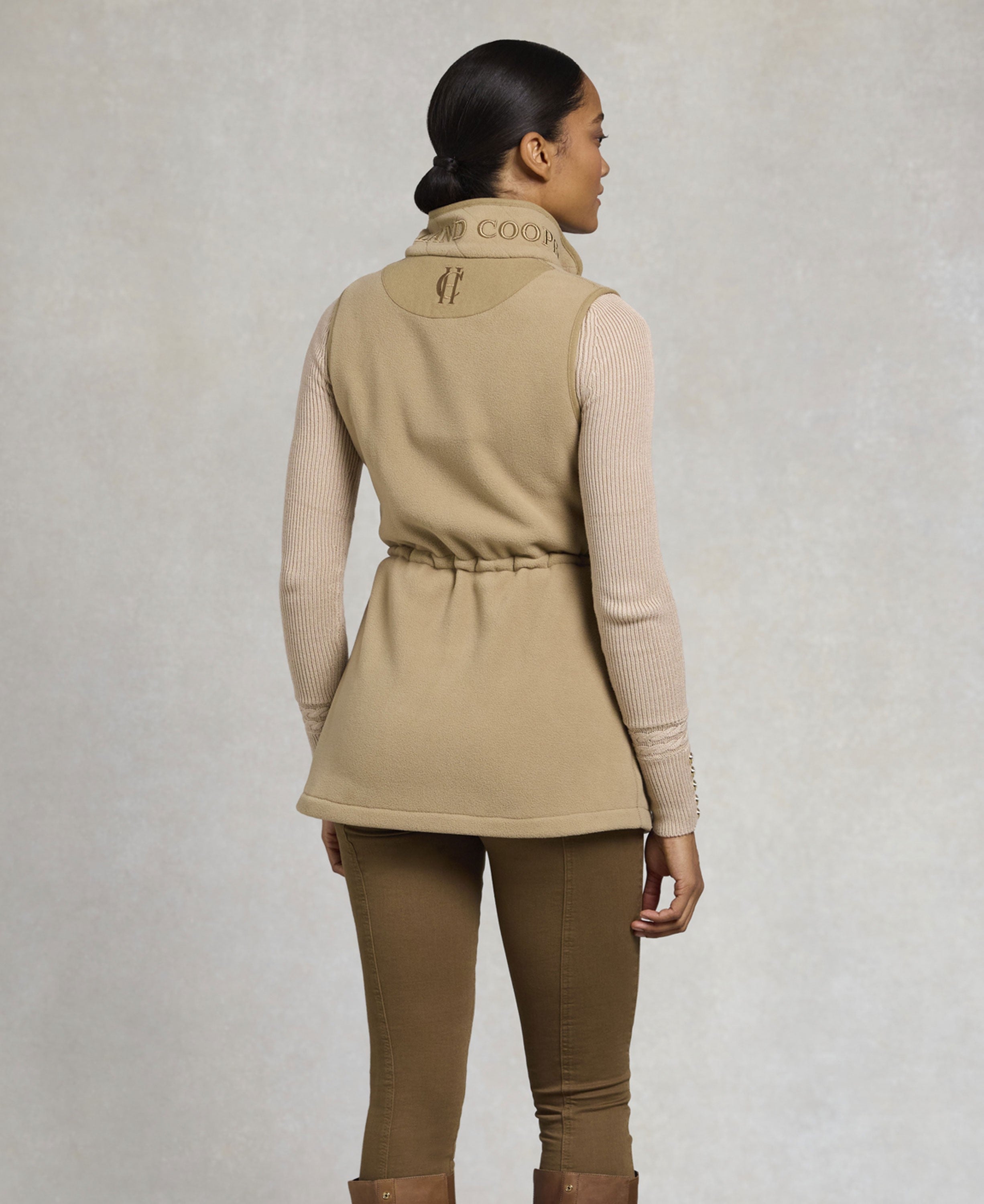Country Longline Fleece Gilet - Sand