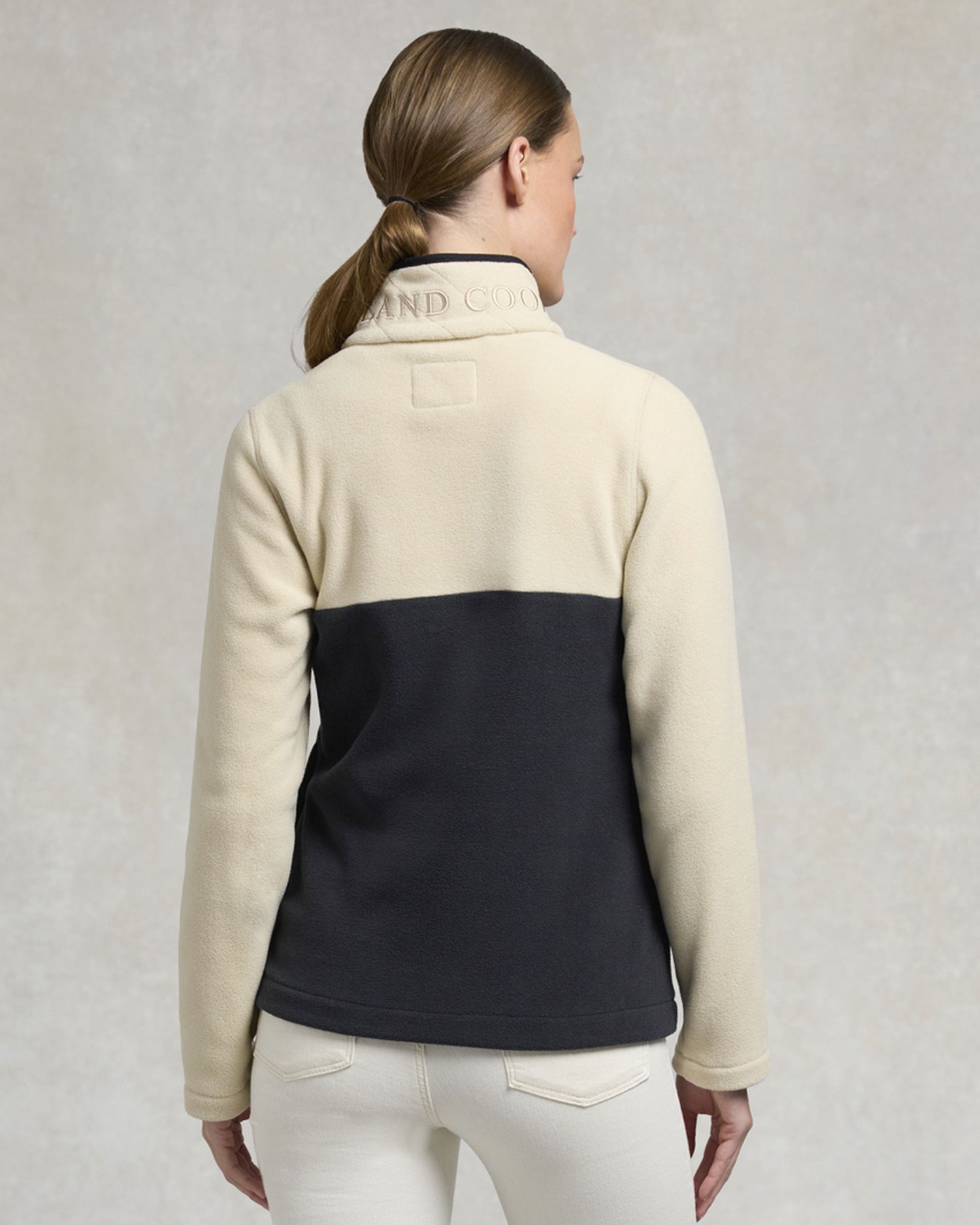 Country Quarter Zip Jacket - Ecru Navy