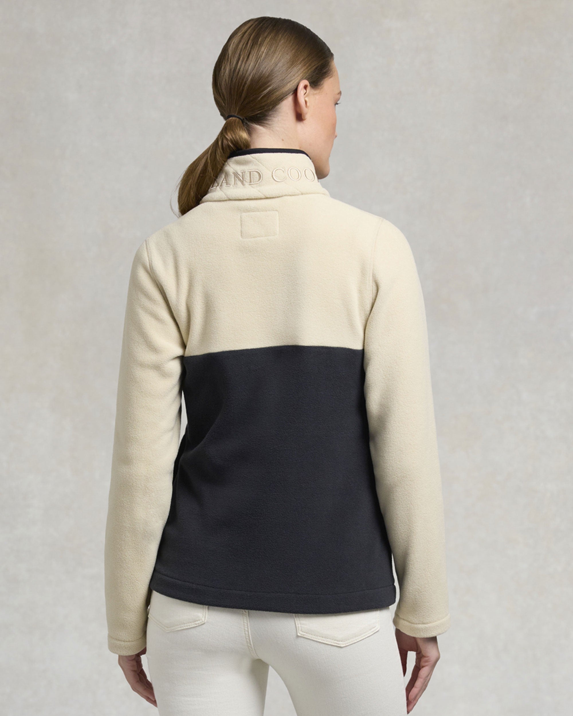 Country Quarter Zip Jacket - Ecru Navy