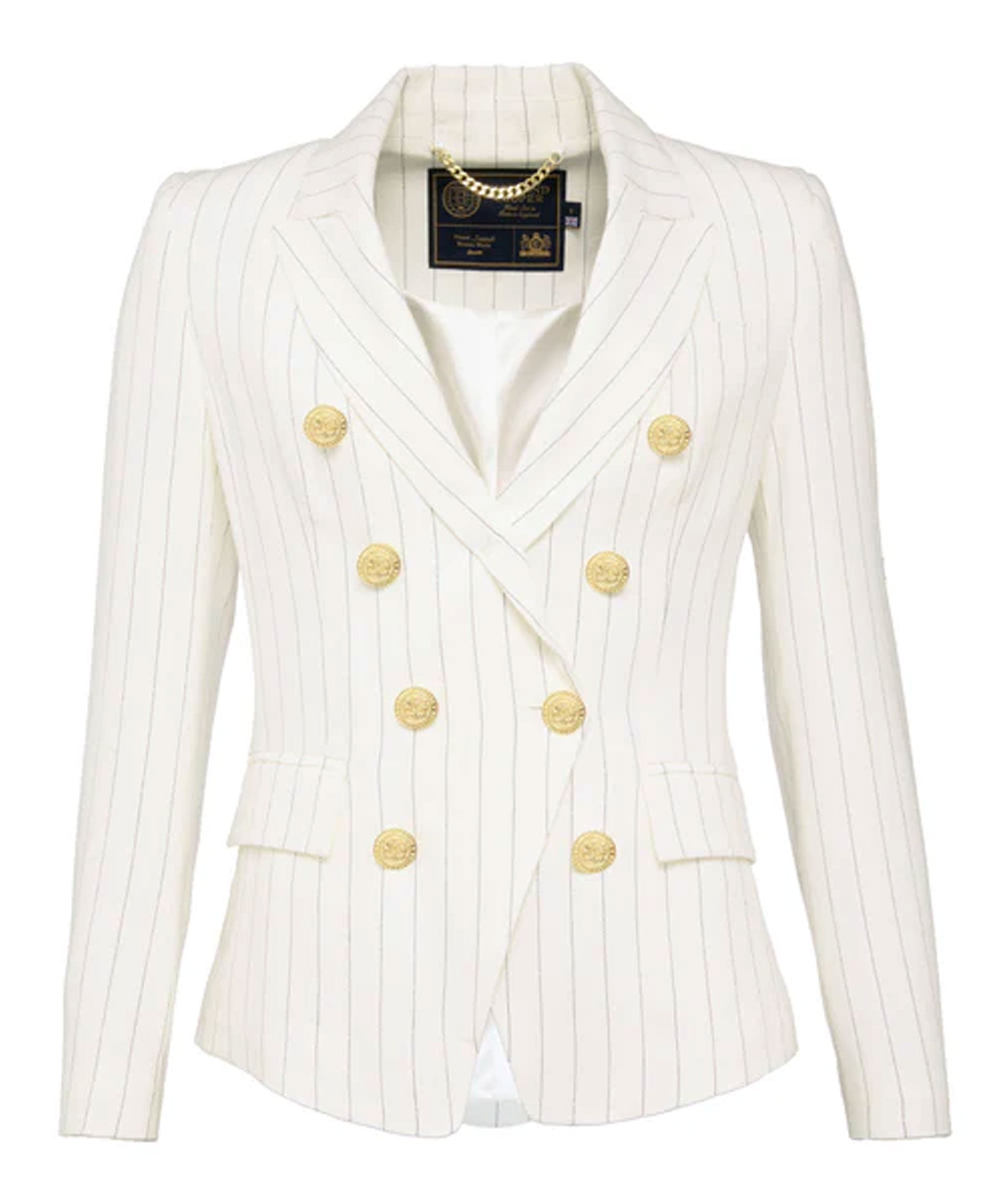 Knightsbridge Blazer Linen - Oyster Linen Pinstripe
