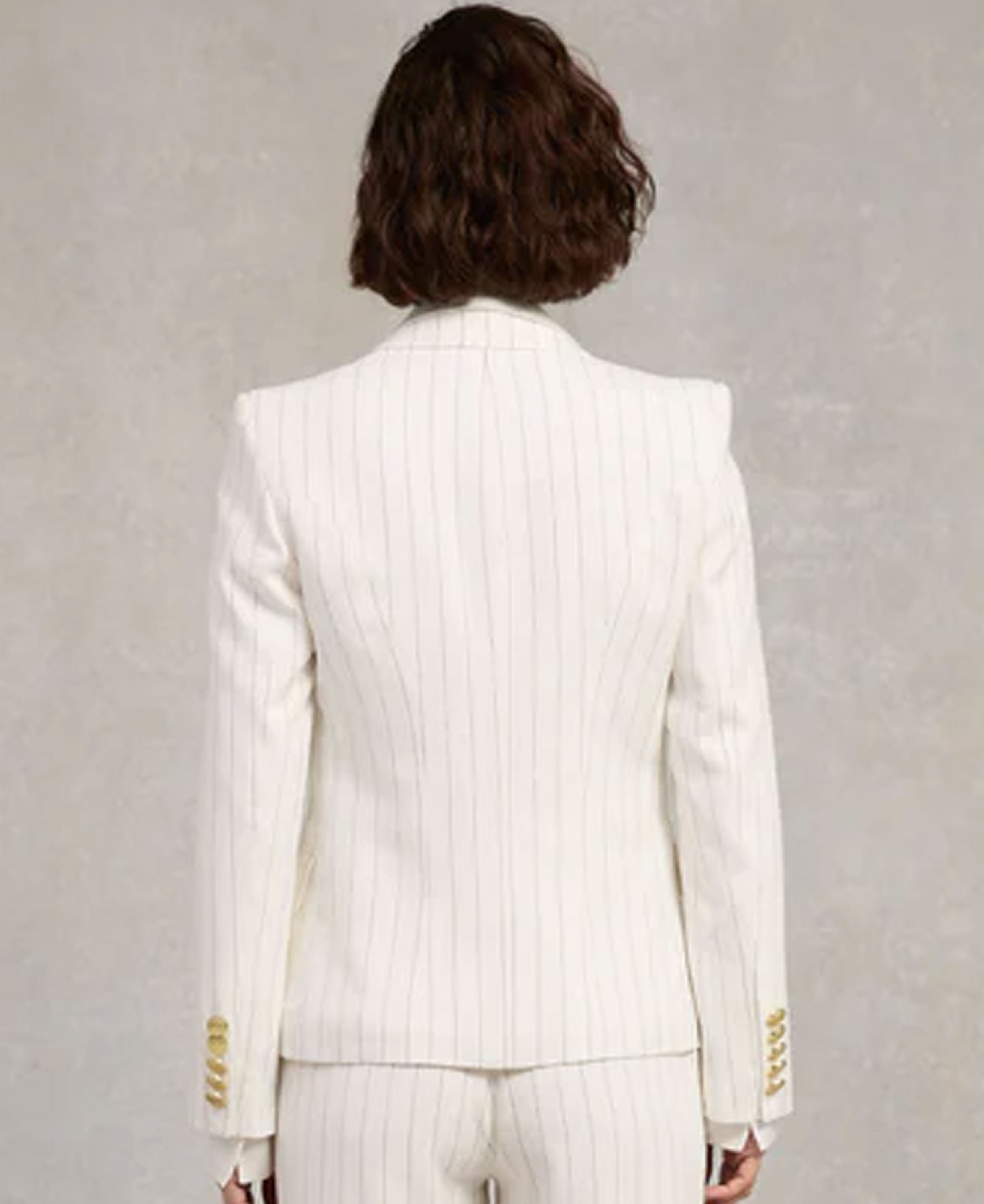 Knightsbridge Blazer Linen - Oyster Linen Pinstripe