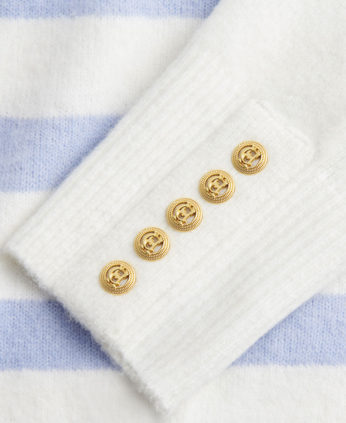 Lydia Quarter Zip Knit - Natural Powder Blue