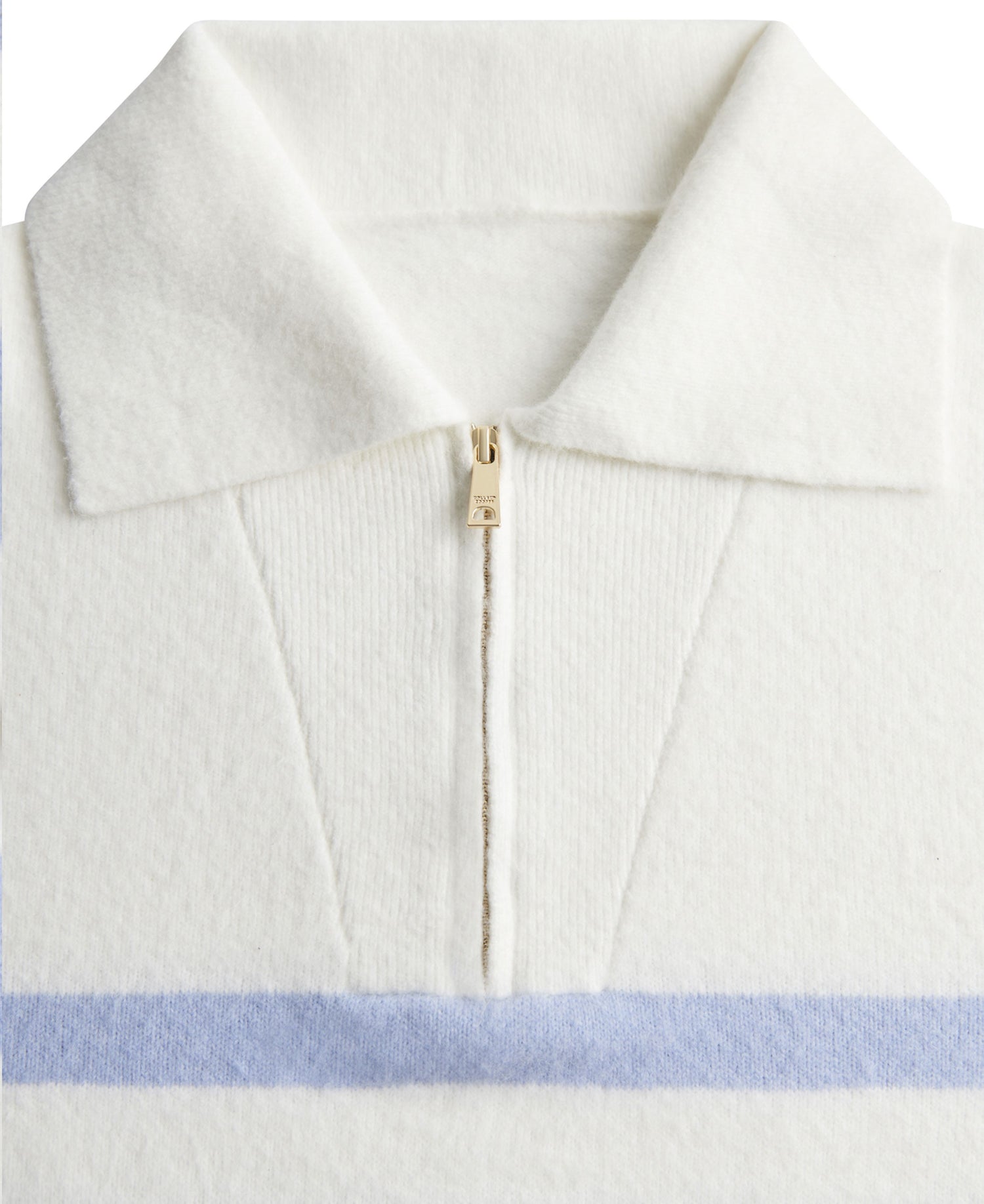 Lydia Quarter Zip Knit - Natural Powder Blue