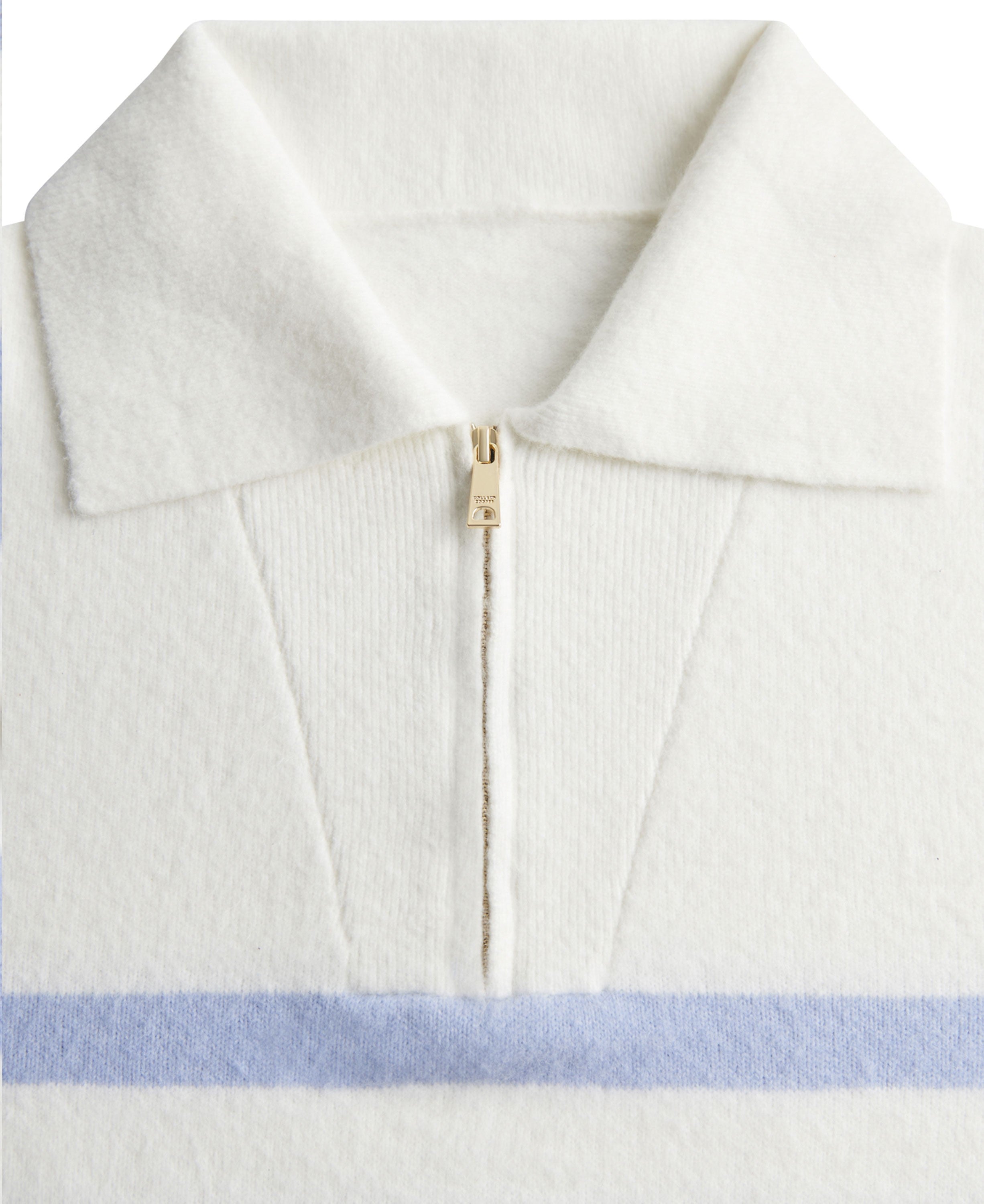 Lydia Quarter Zip Knit - Natural Powder Blue