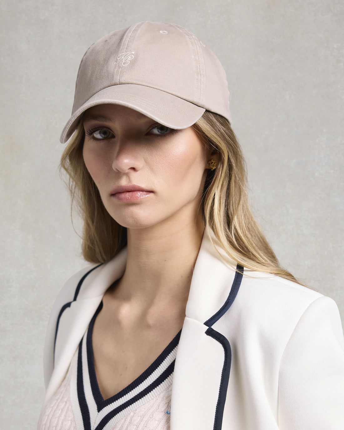 Monogram Cap - Taupe Ecru