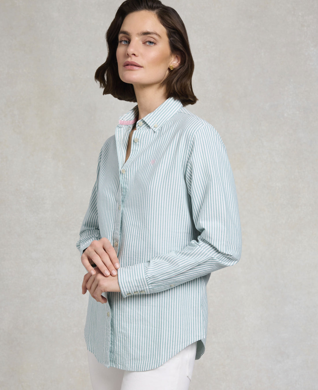 Oxford Shirt - Light Teal Stripe