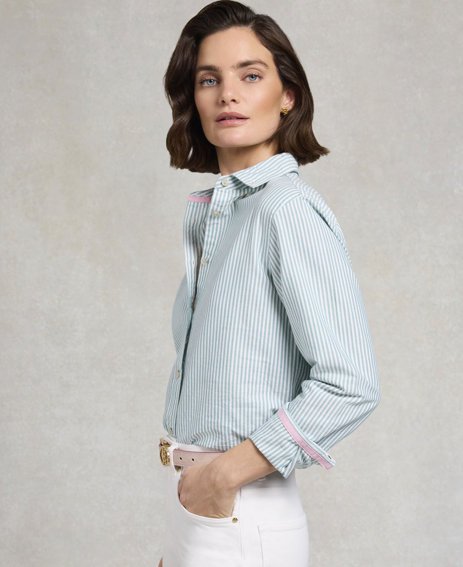 Oxford Shirt - Light Teal Stripe