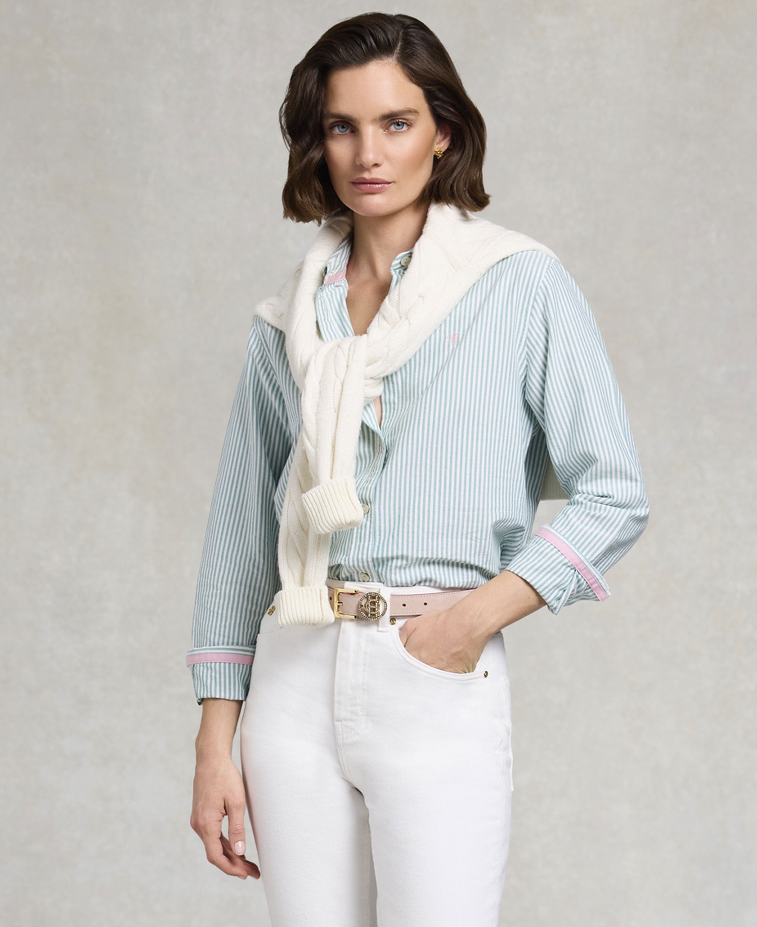 Oxford Shirt - Light Teal Stripe