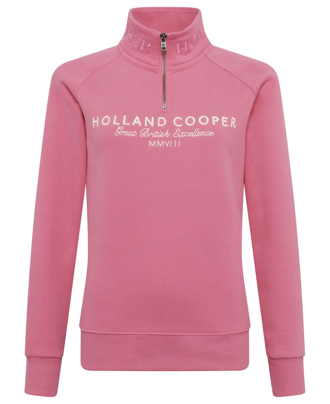 Sporting Goods Zip Henley - Peony Pink