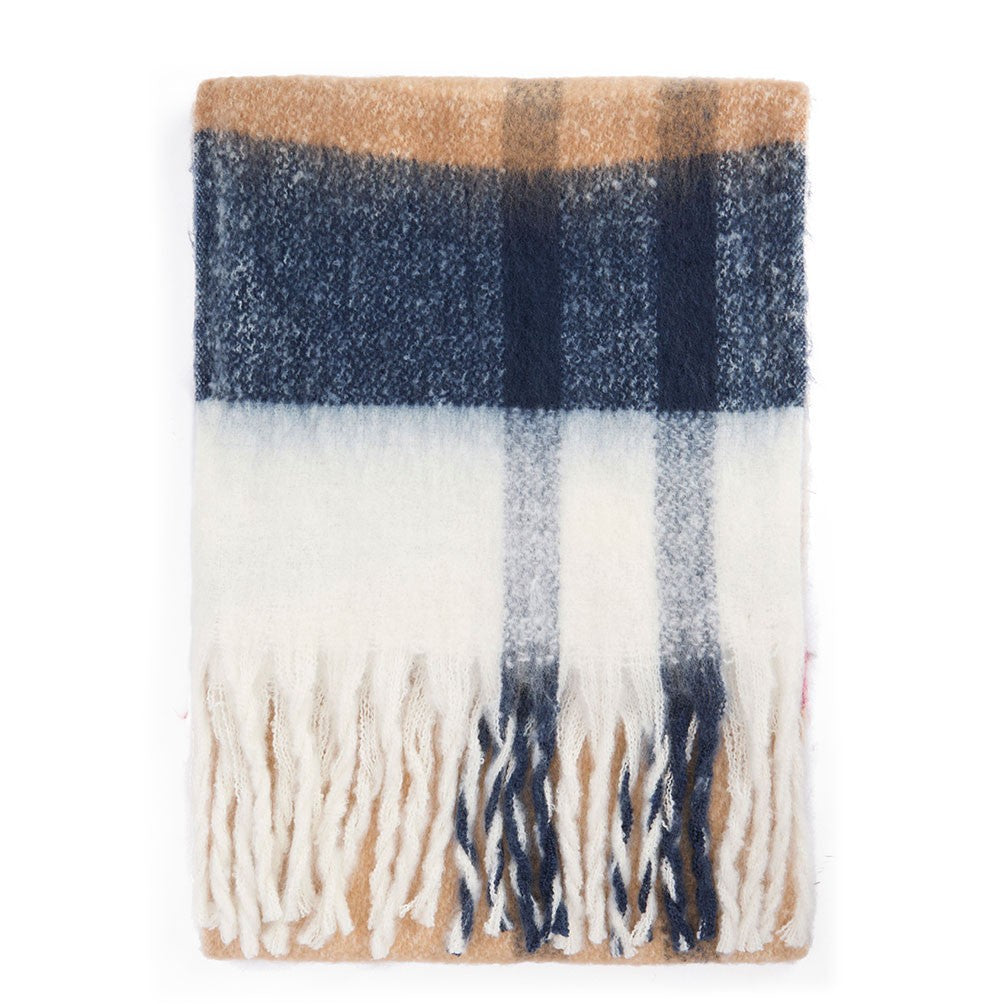 Isla Tartan Boucle Scarf - Hessian Tartan