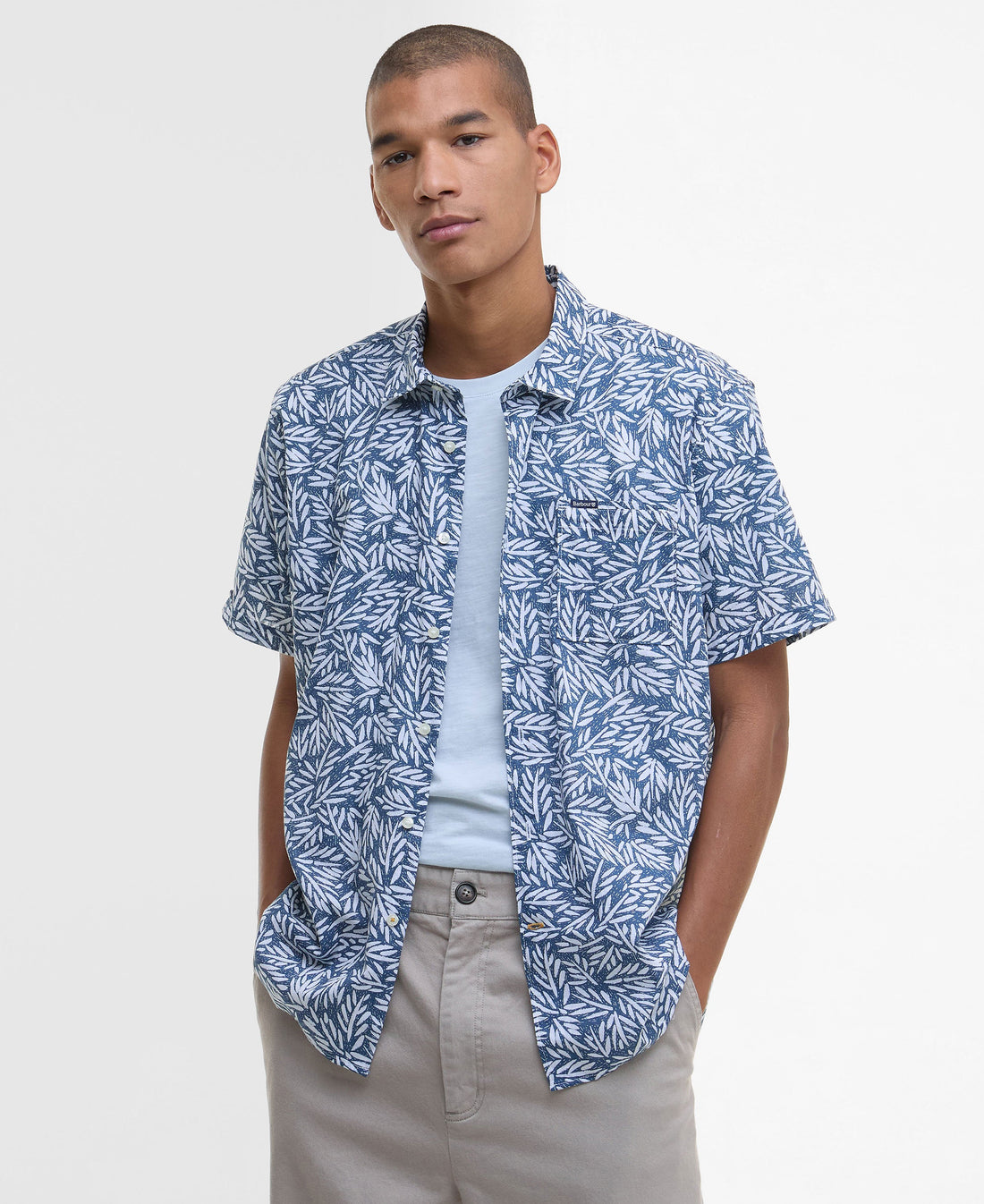 Jackstone Printed Summer Shirt - Dark Denim