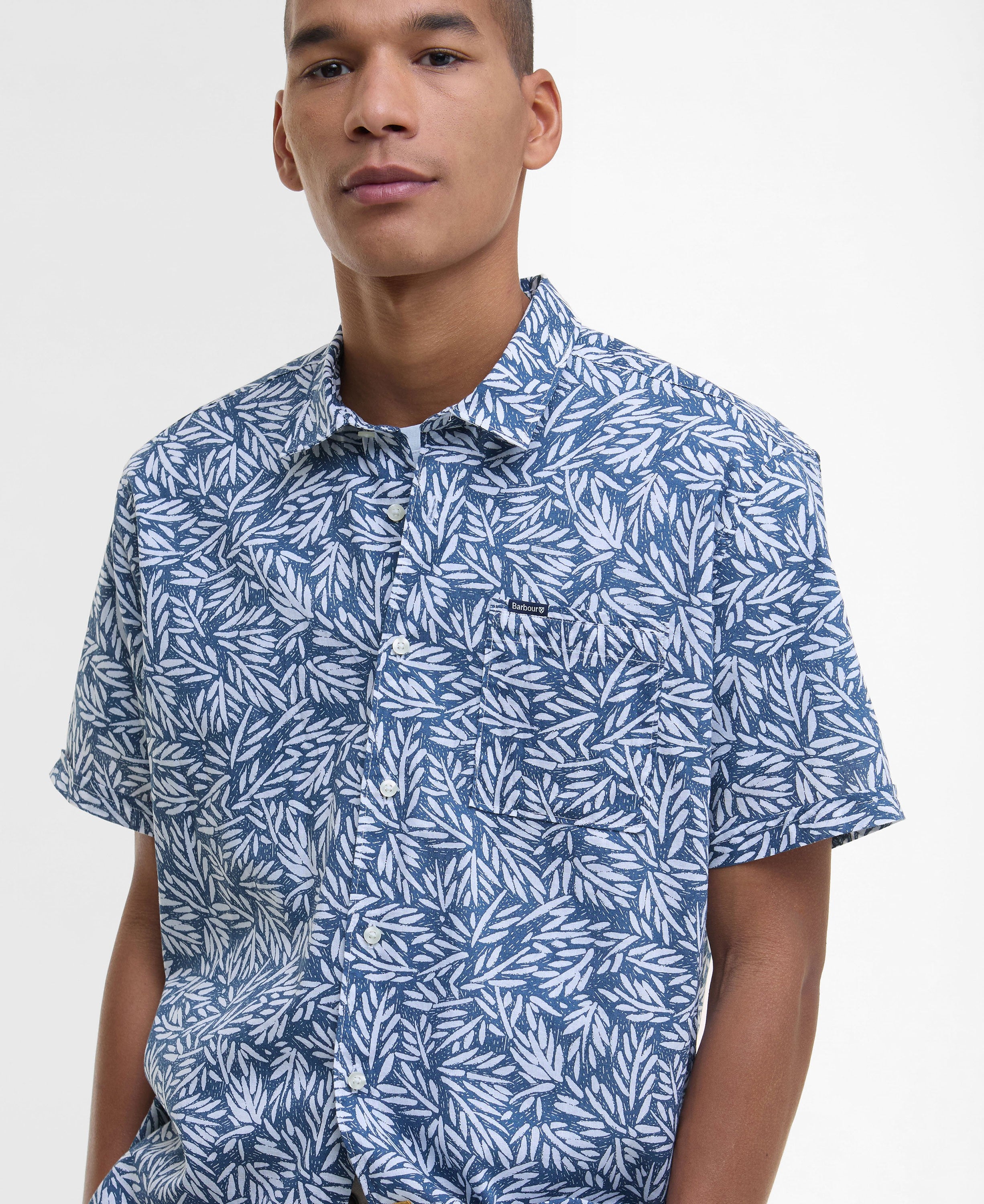 Jackstone Printed Summer Shirt - Dark Denim