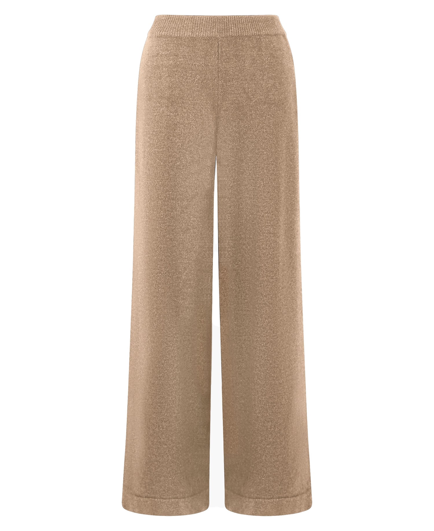 Jordan Wide Leg Trousers - Camel/Porcelain Cream