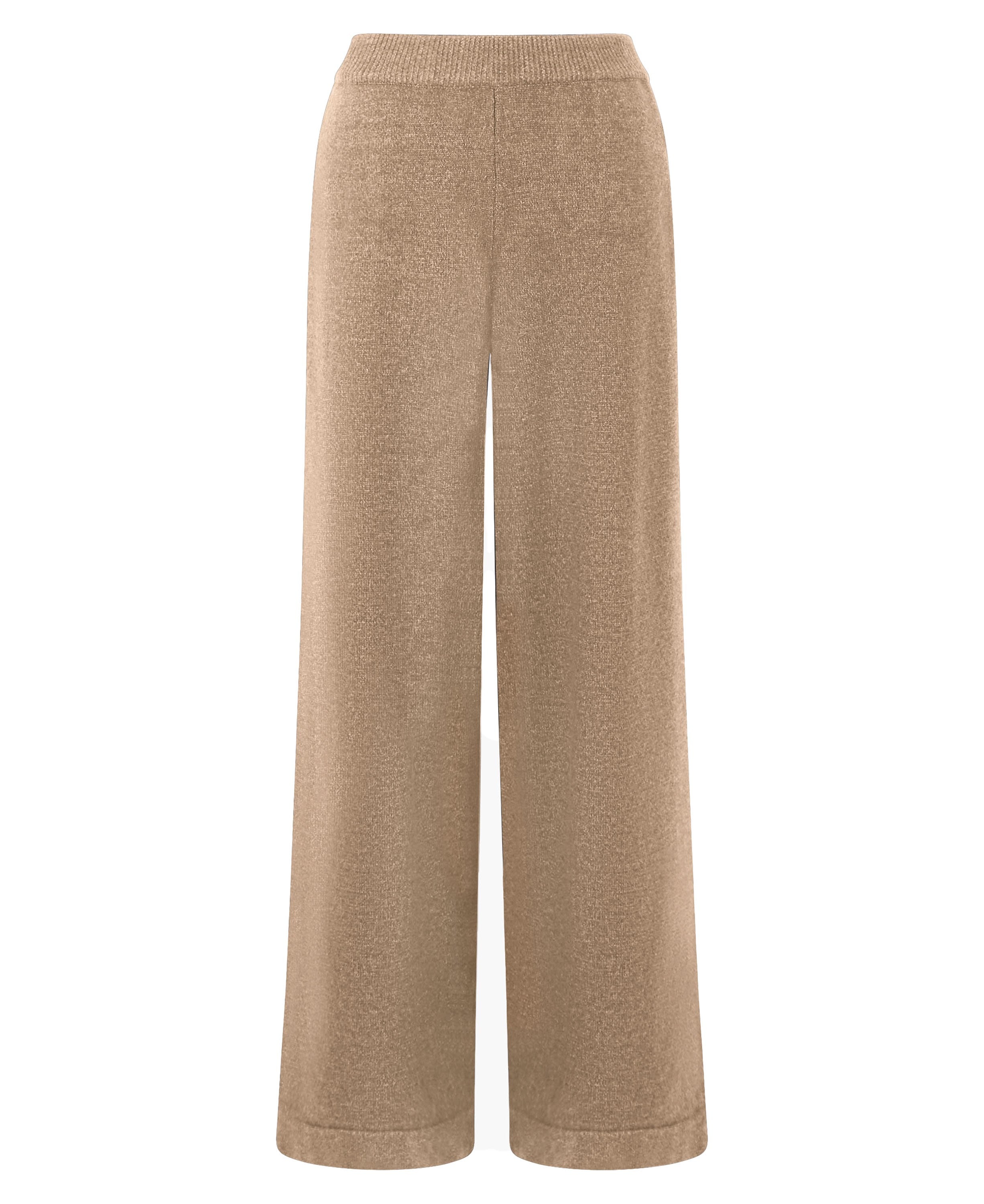 Jordan Wide Leg Trousers - Camel/Porcelain Cream
