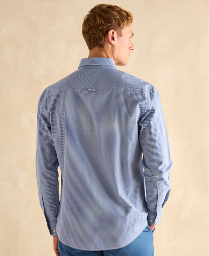 Abbott Cotton Poplin Shirt - Blue Gingham