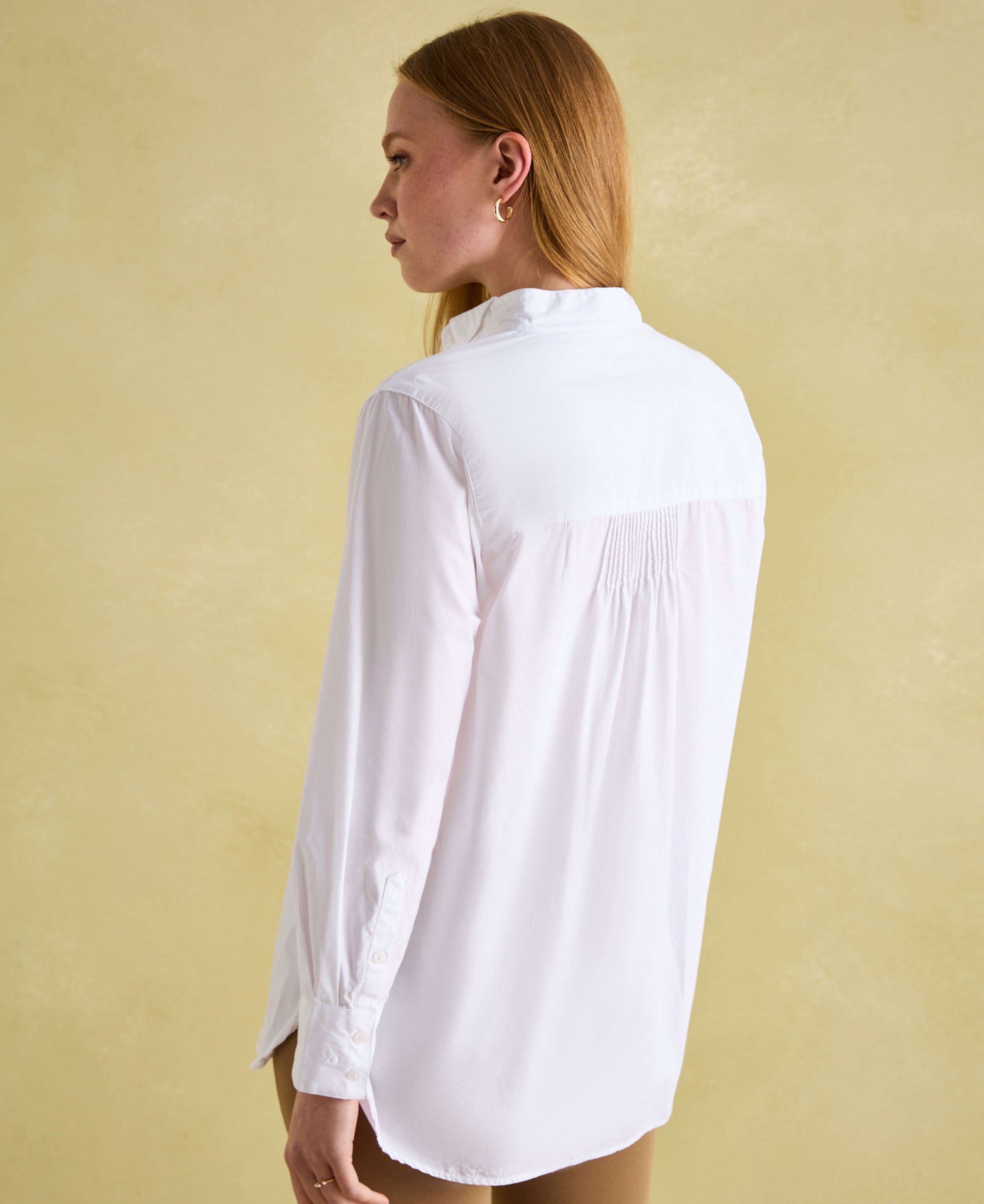 Adeline Tuxedo Shirt - Chalk