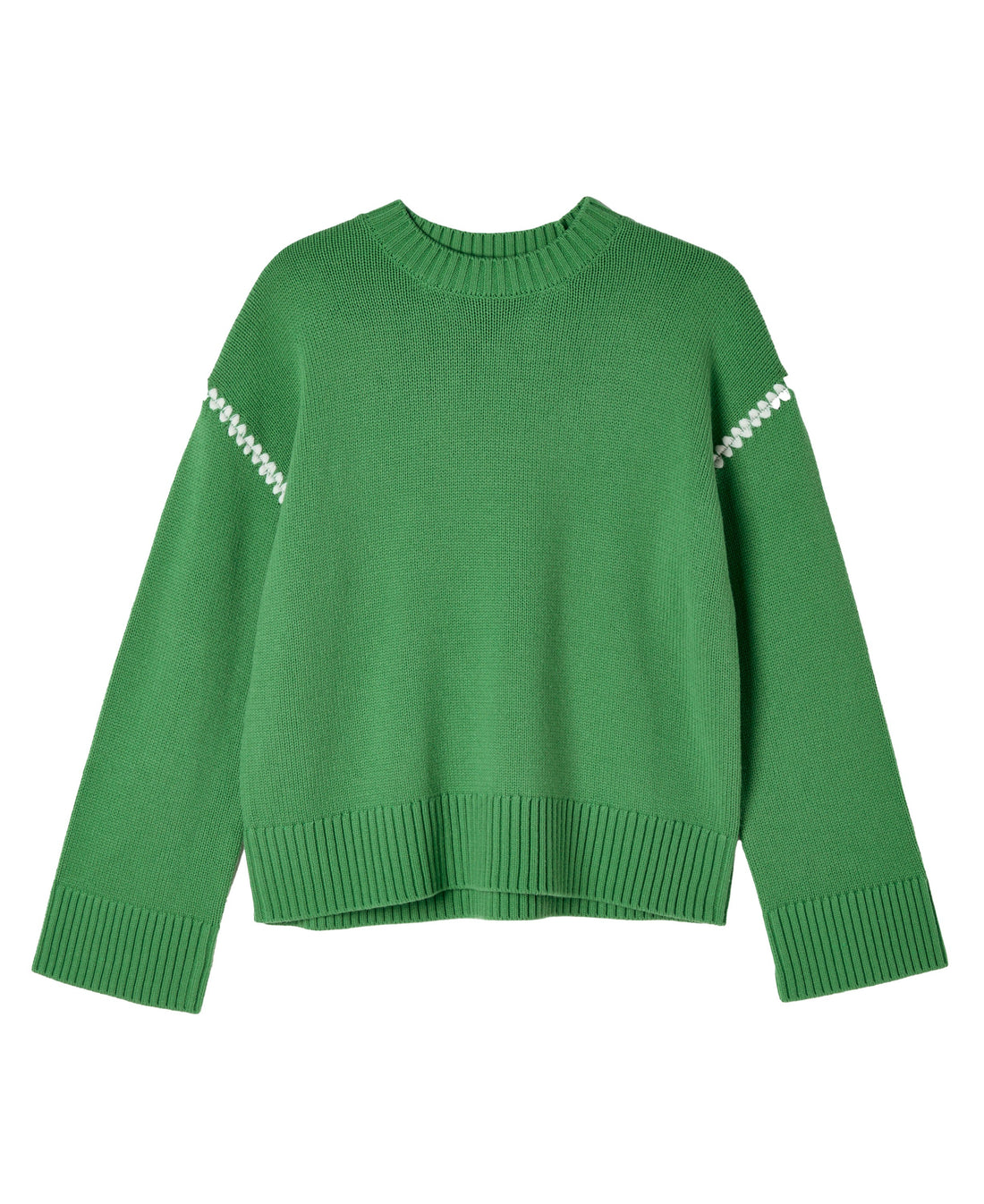 Alexandra Blanket Stitch Jumper - Green