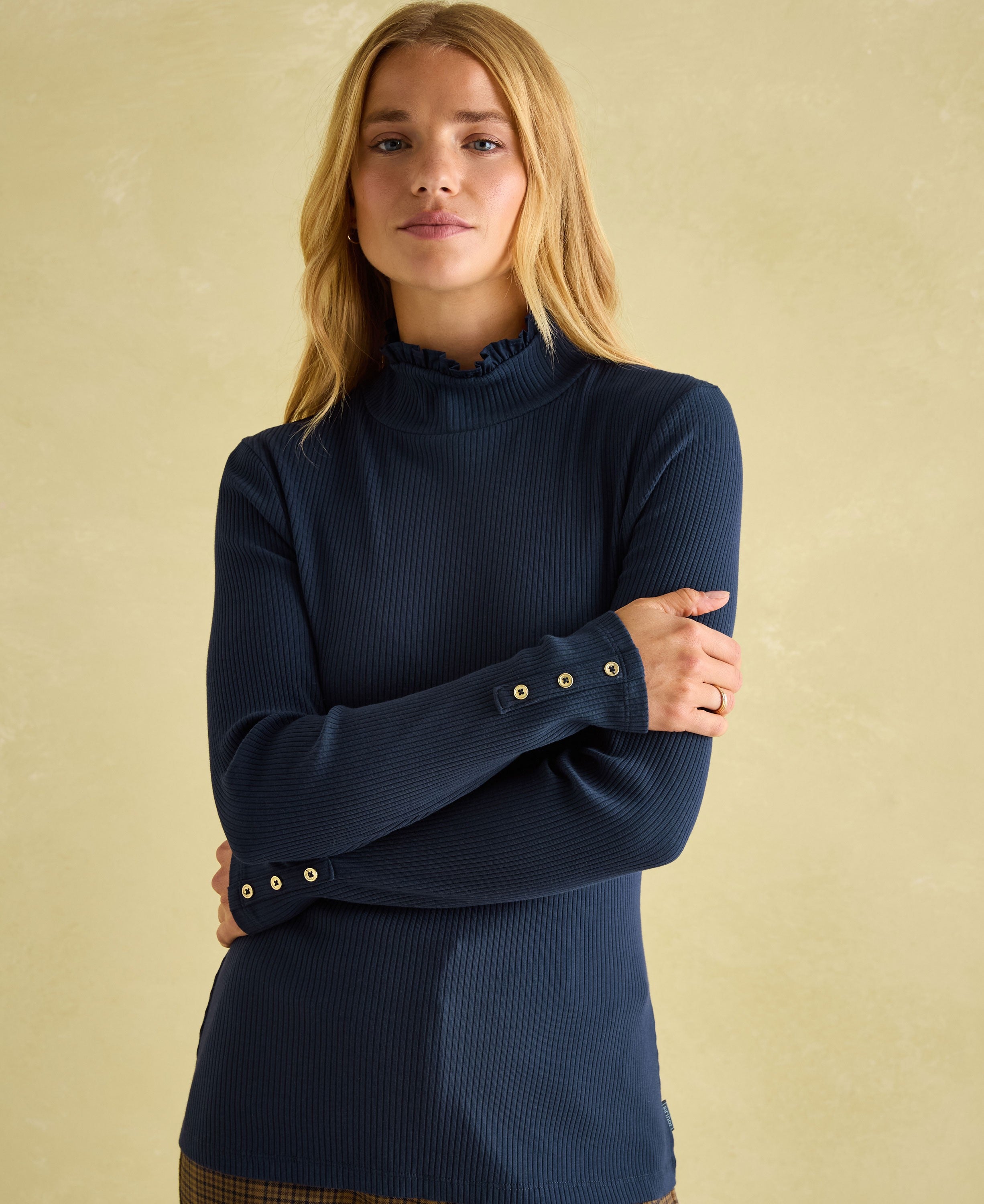 Amy Frill Neck Top - Navy