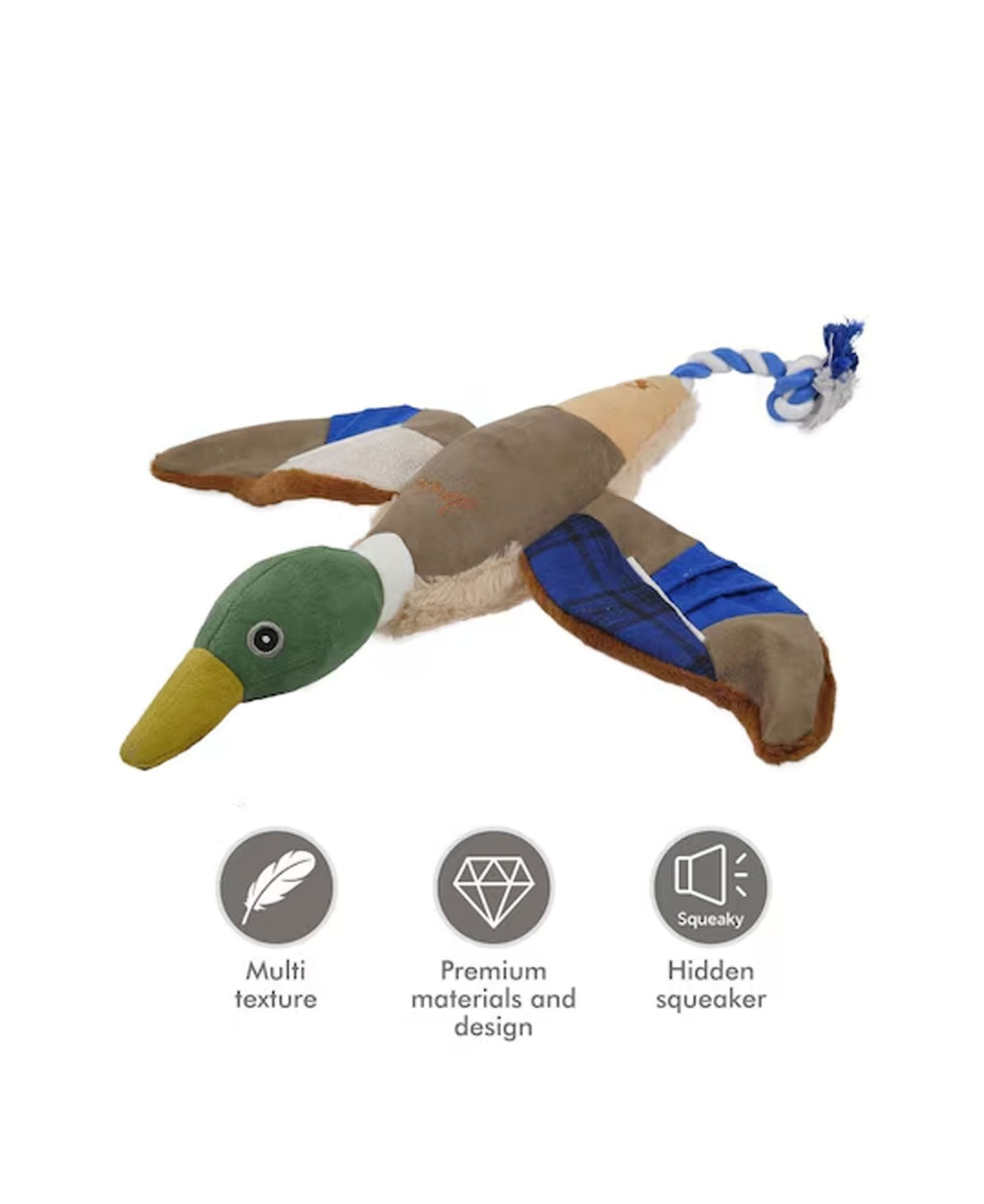 Plush Duck Dog Toy - Blue
