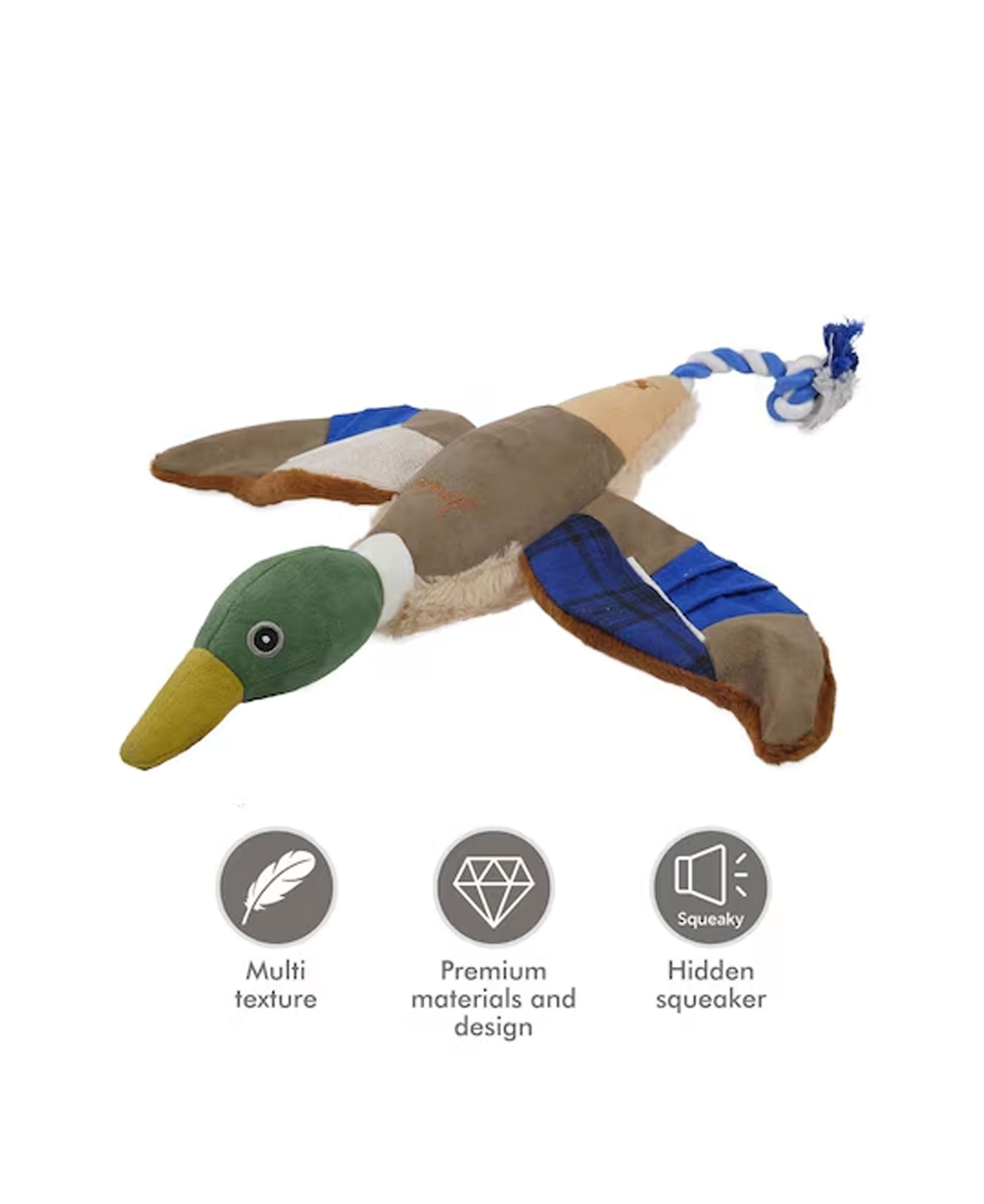 Plush Duck Dog Toy - Blue