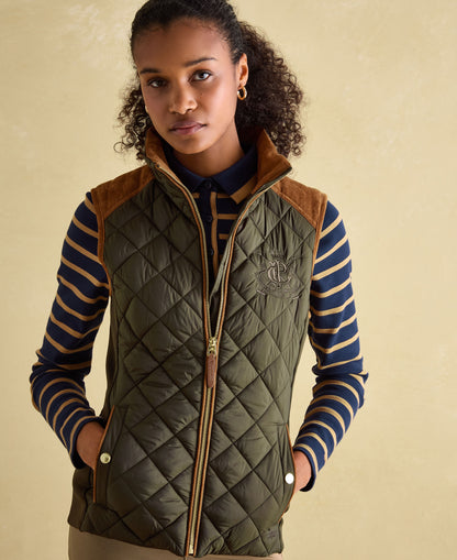 Braemar Luxe Gilet - Khaki Green