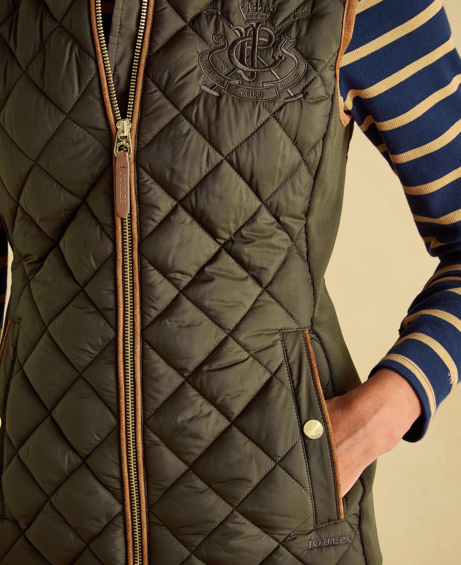 Braemar Luxe Gilet - Khaki Green