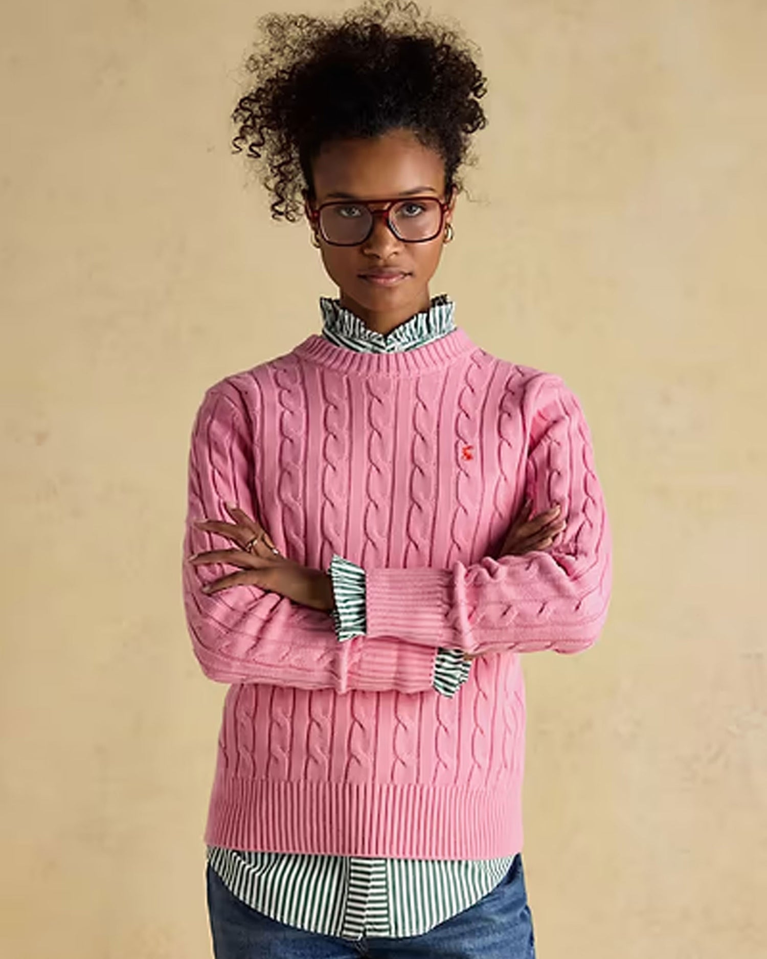 Classic Cable Jumper - Pink