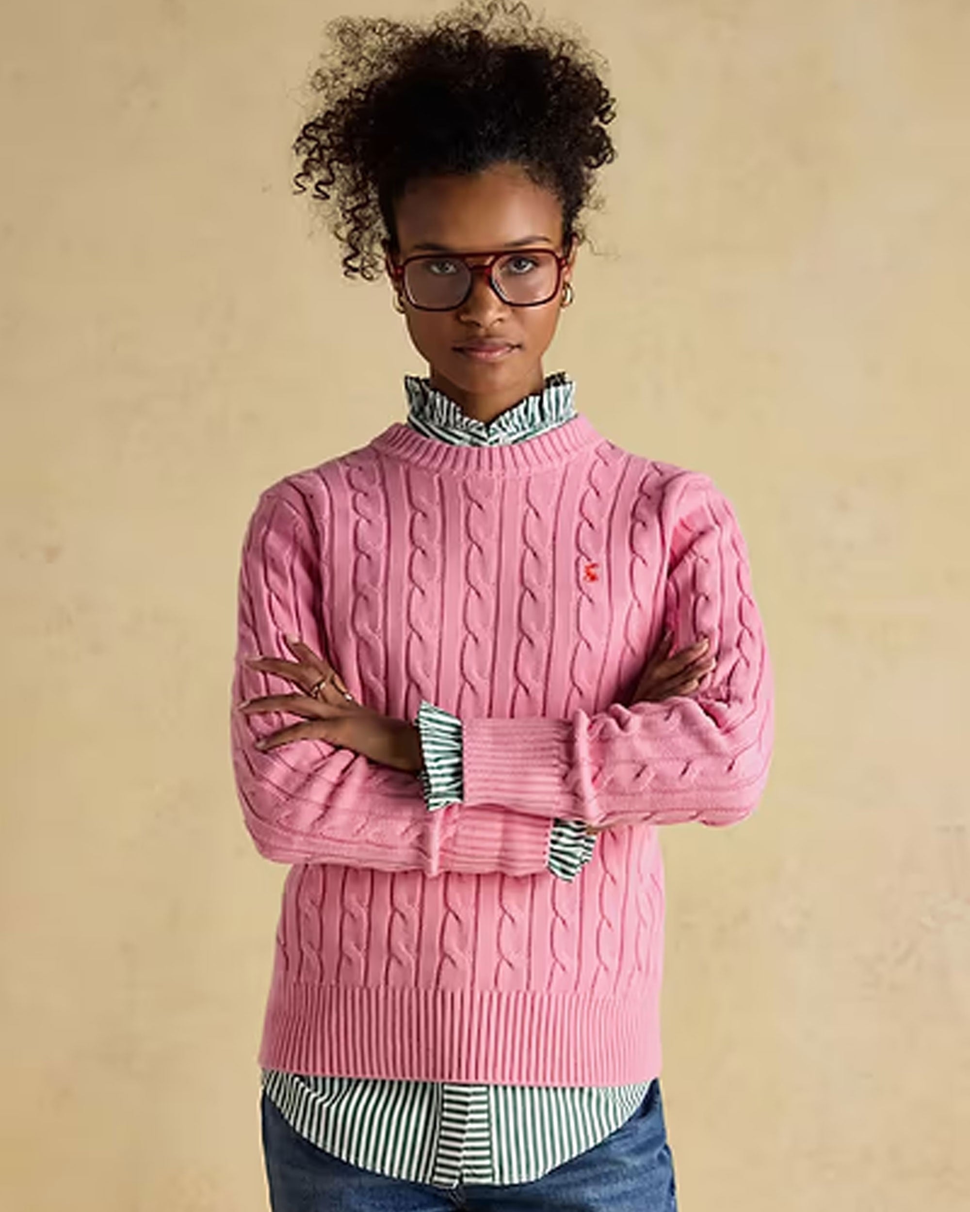 Classic Cable Jumper - Pink